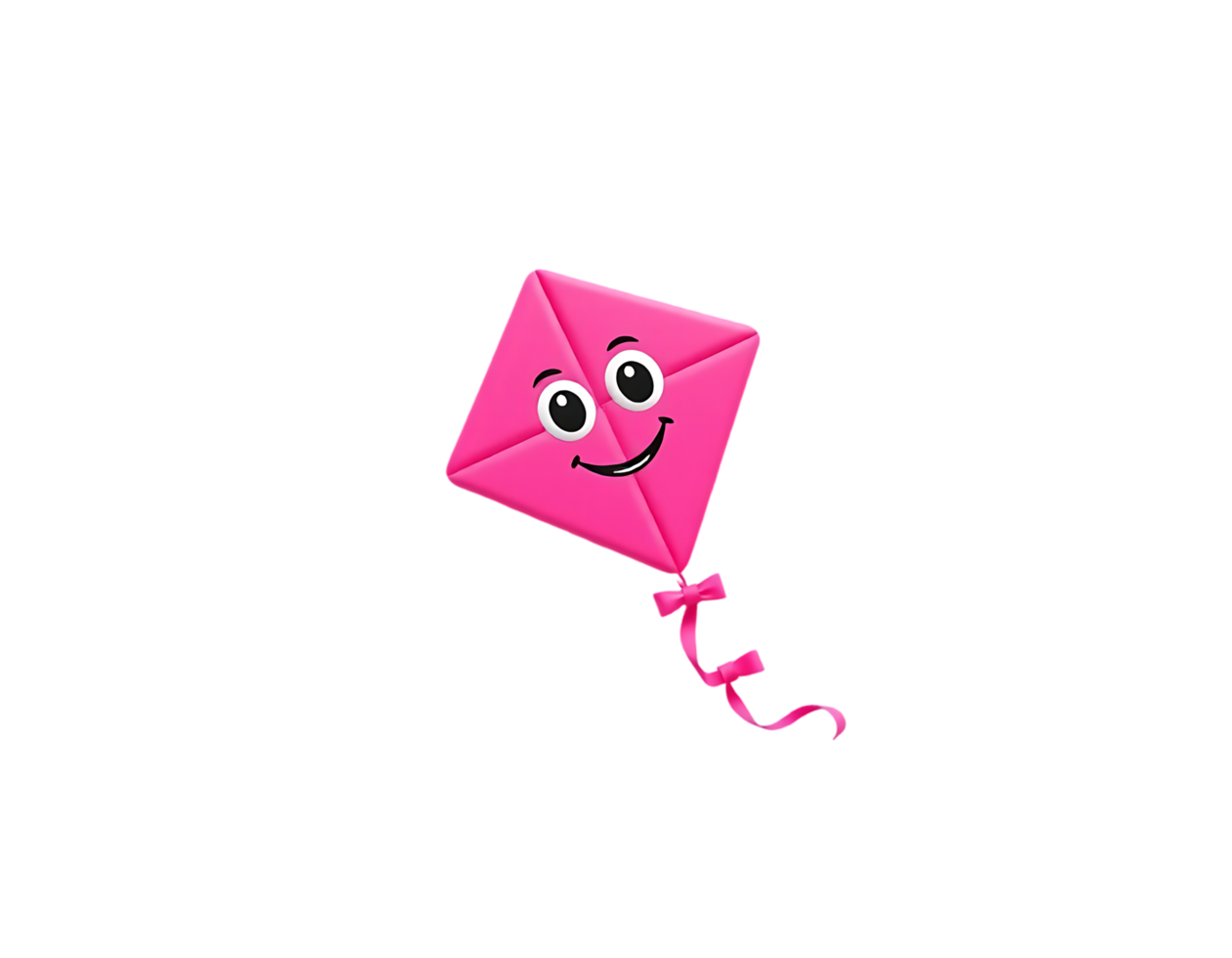 Smiling Pink Kite Cartoon Illustration png