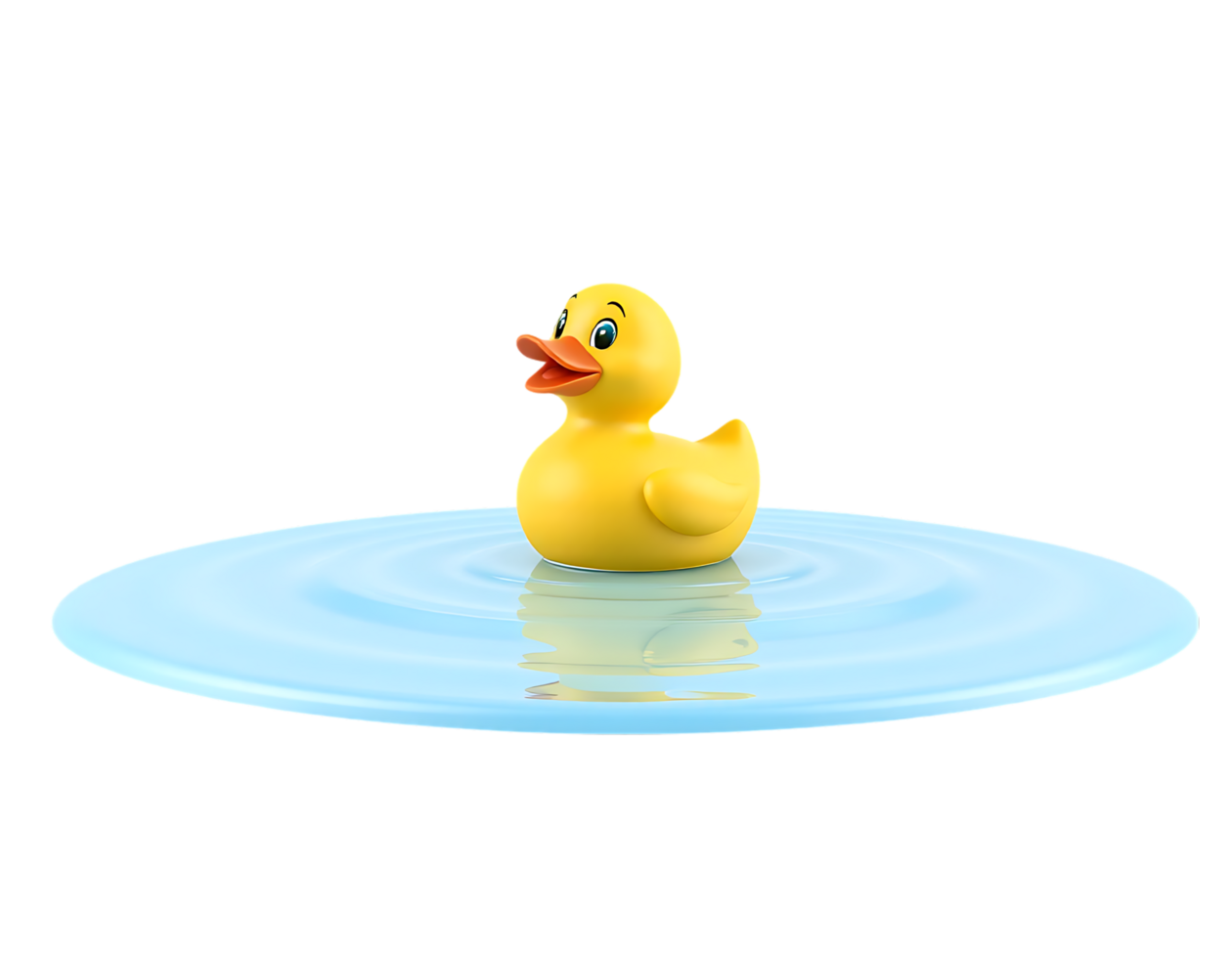 Cute Yellow Rubber Duck Floating in Water png