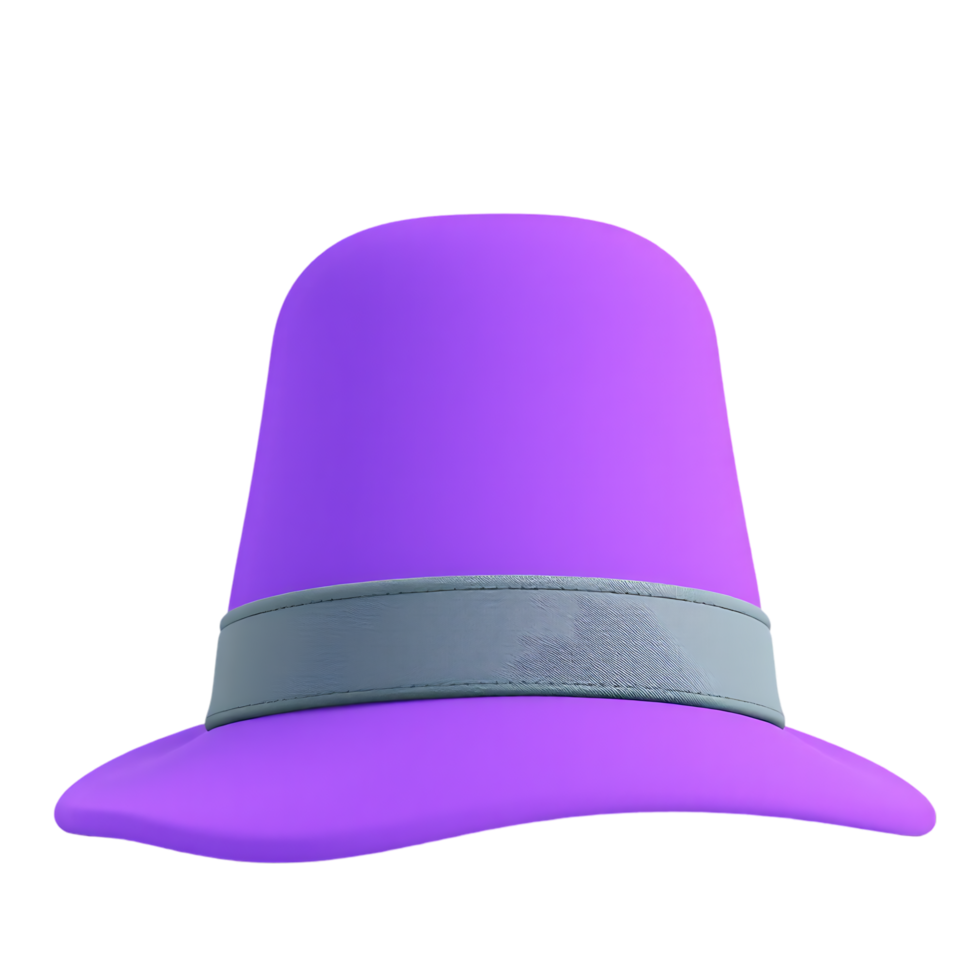 Elegant Purple Hat with Gray Band png