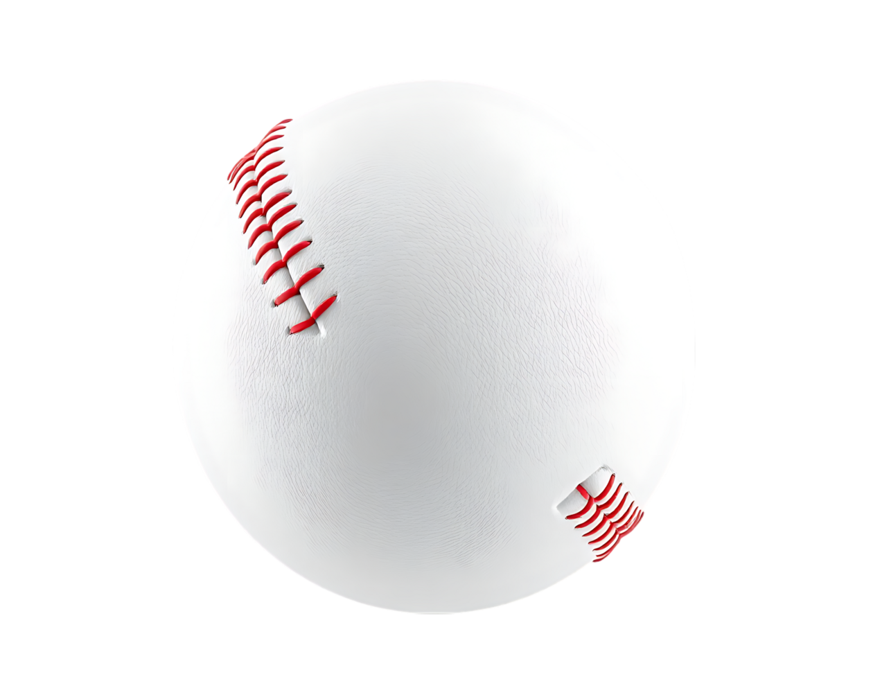 Baseball with red stitching, isolated on a transparent background png