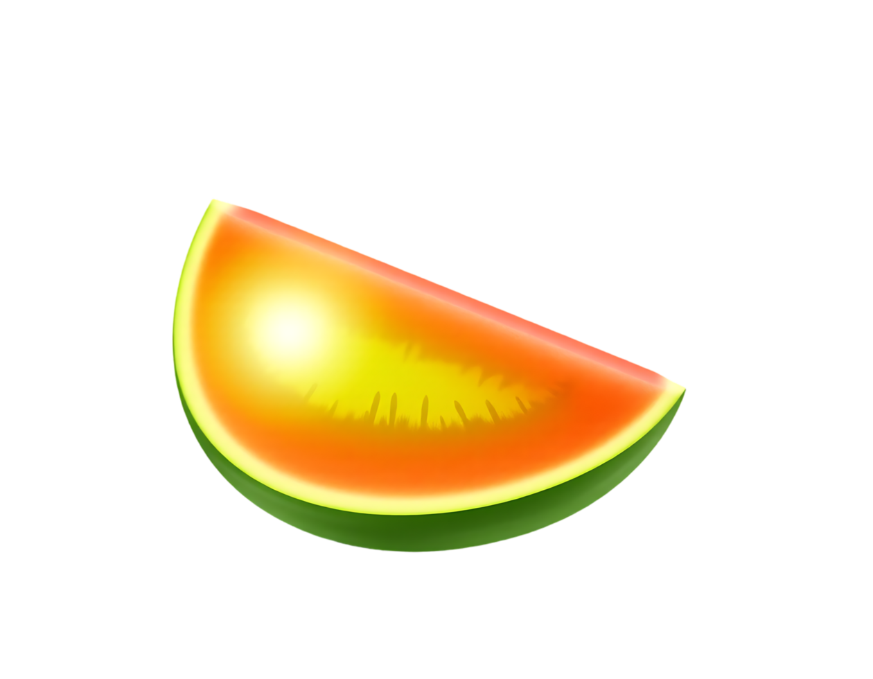 A delicious and juicy slice of watermelon on a transparent background png
