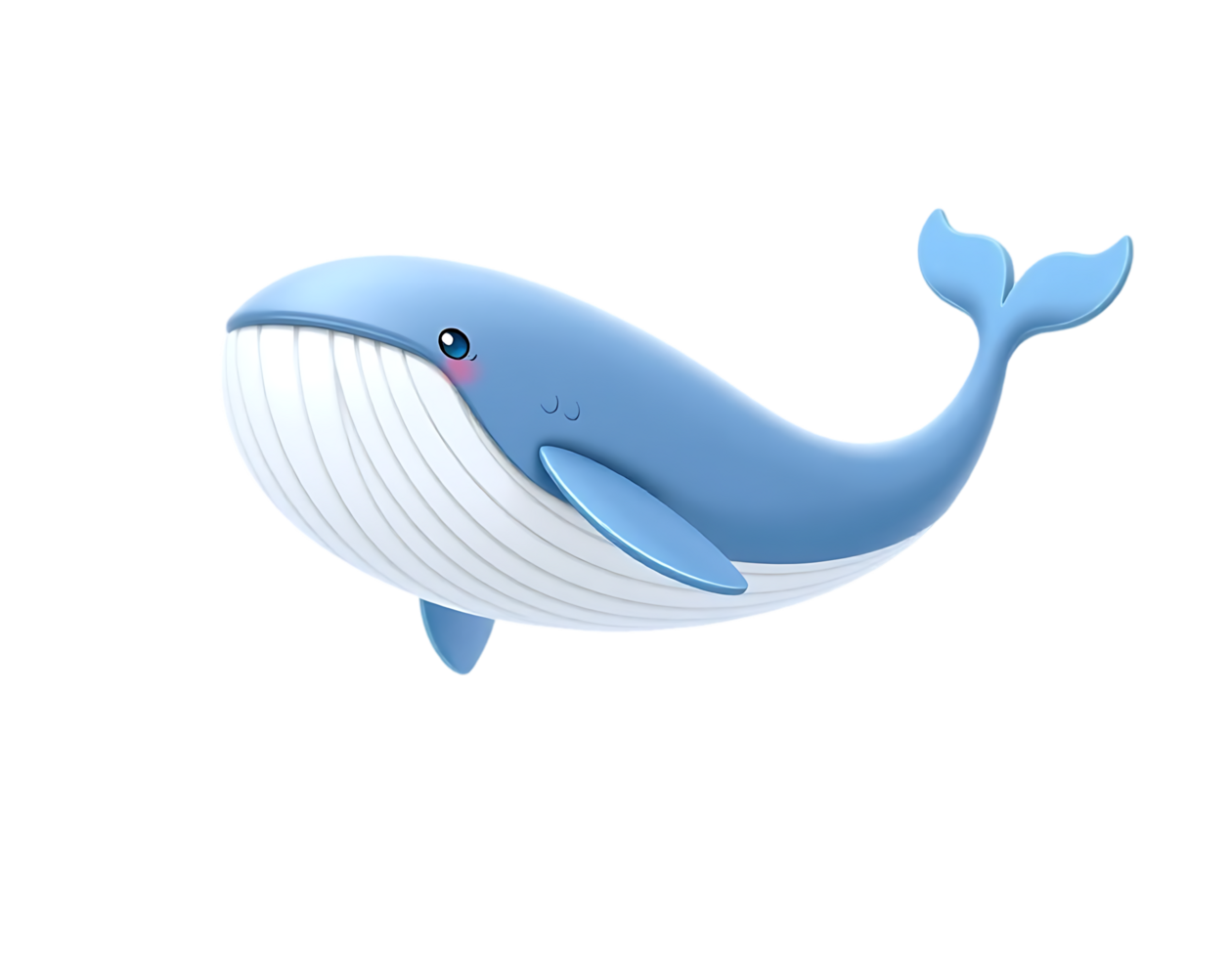 Cute cartoon blue whale illustration png