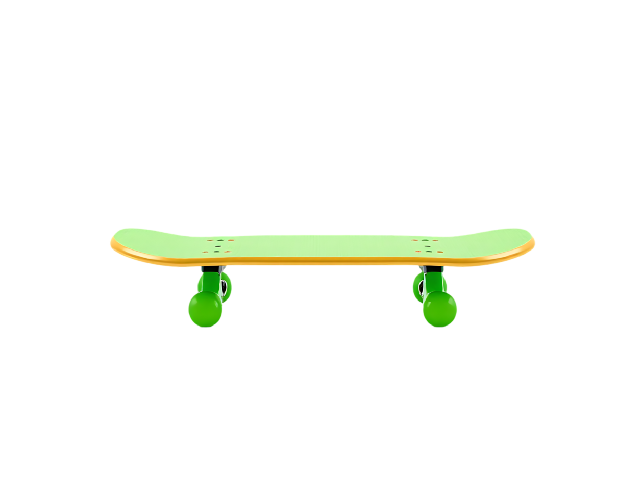 Green skateboard with yellow and green details png