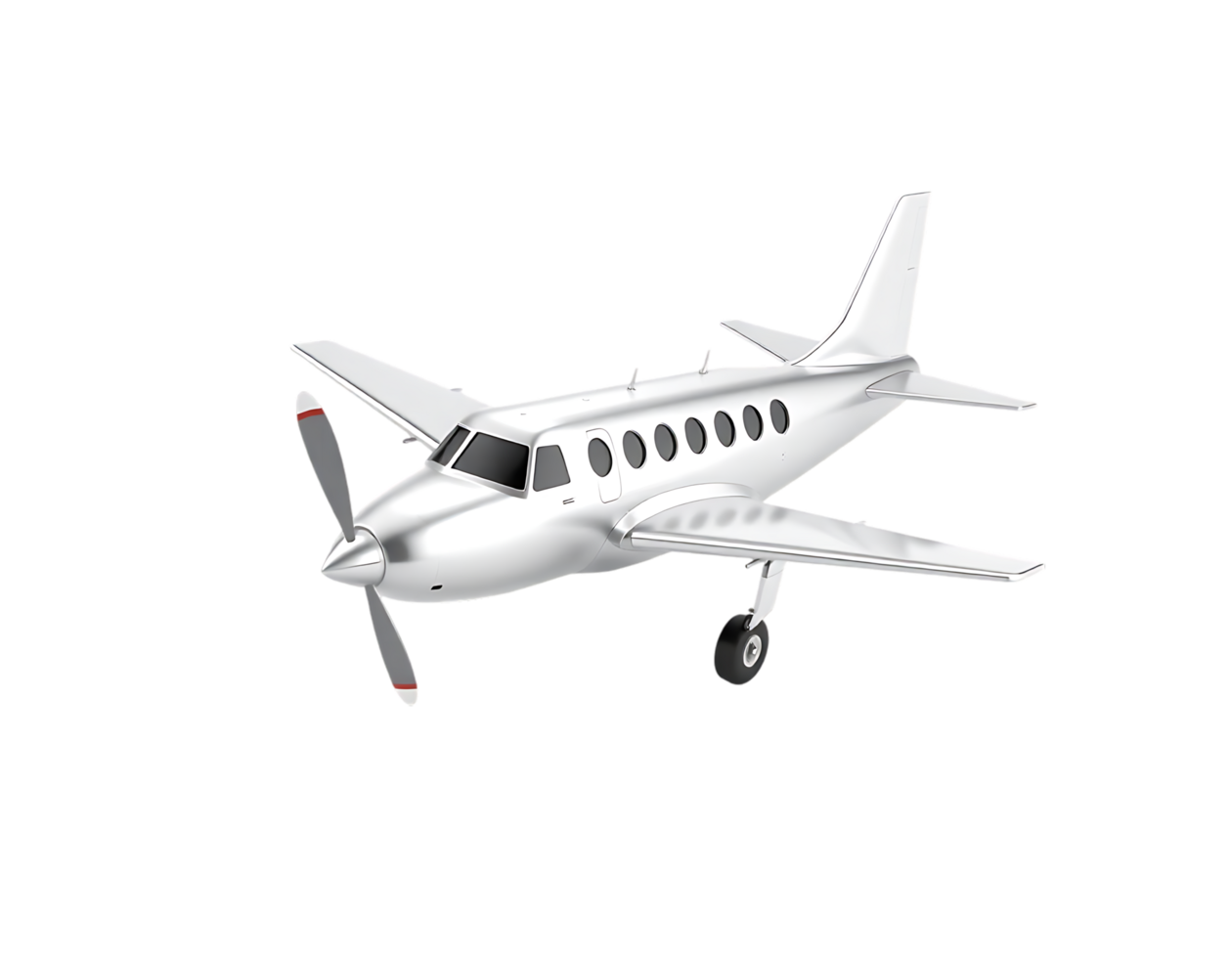 Silver Airplane Isolated on Transparent Background png