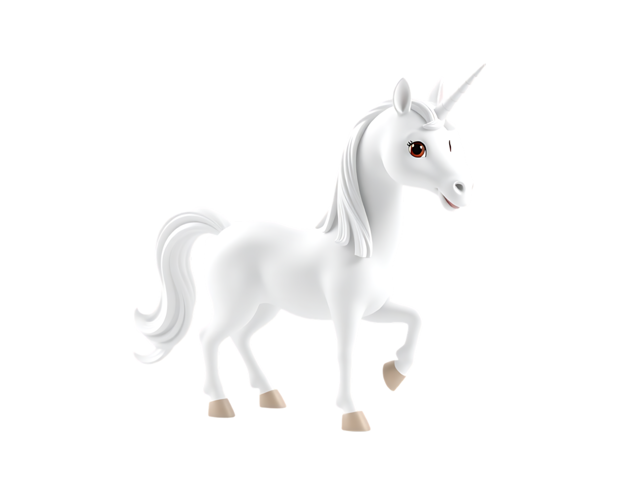 White Unicorn Cartoon Illustration png