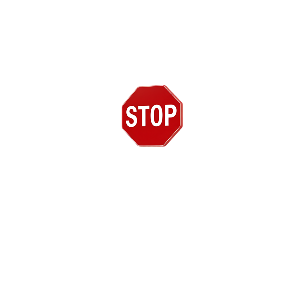 Stop Sign - Red and White Octagon png