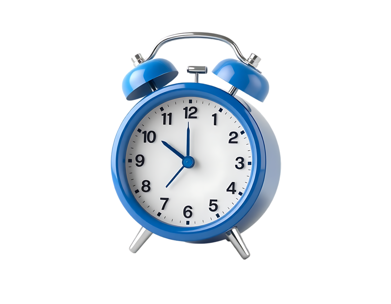 Blue Alarm Clock on a Transparent Background png