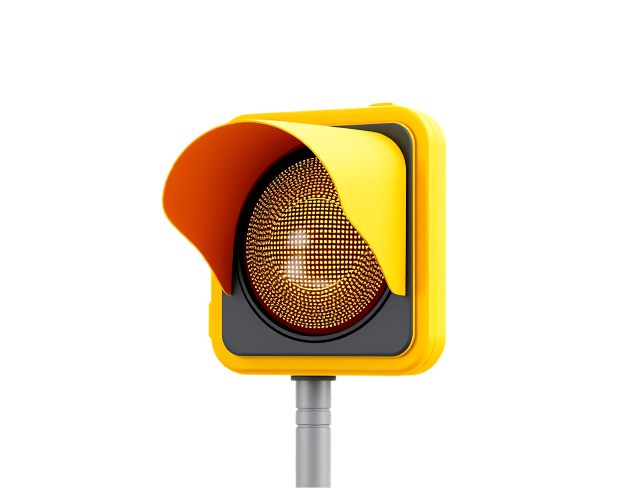 Yellow Pedestrian Traffic Light on Transparent Background png