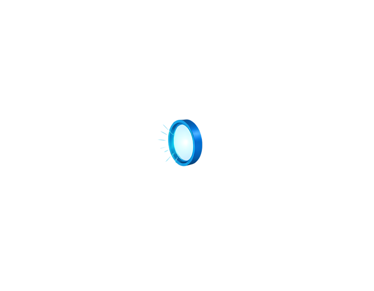 Blue and glossy circle 3D render png