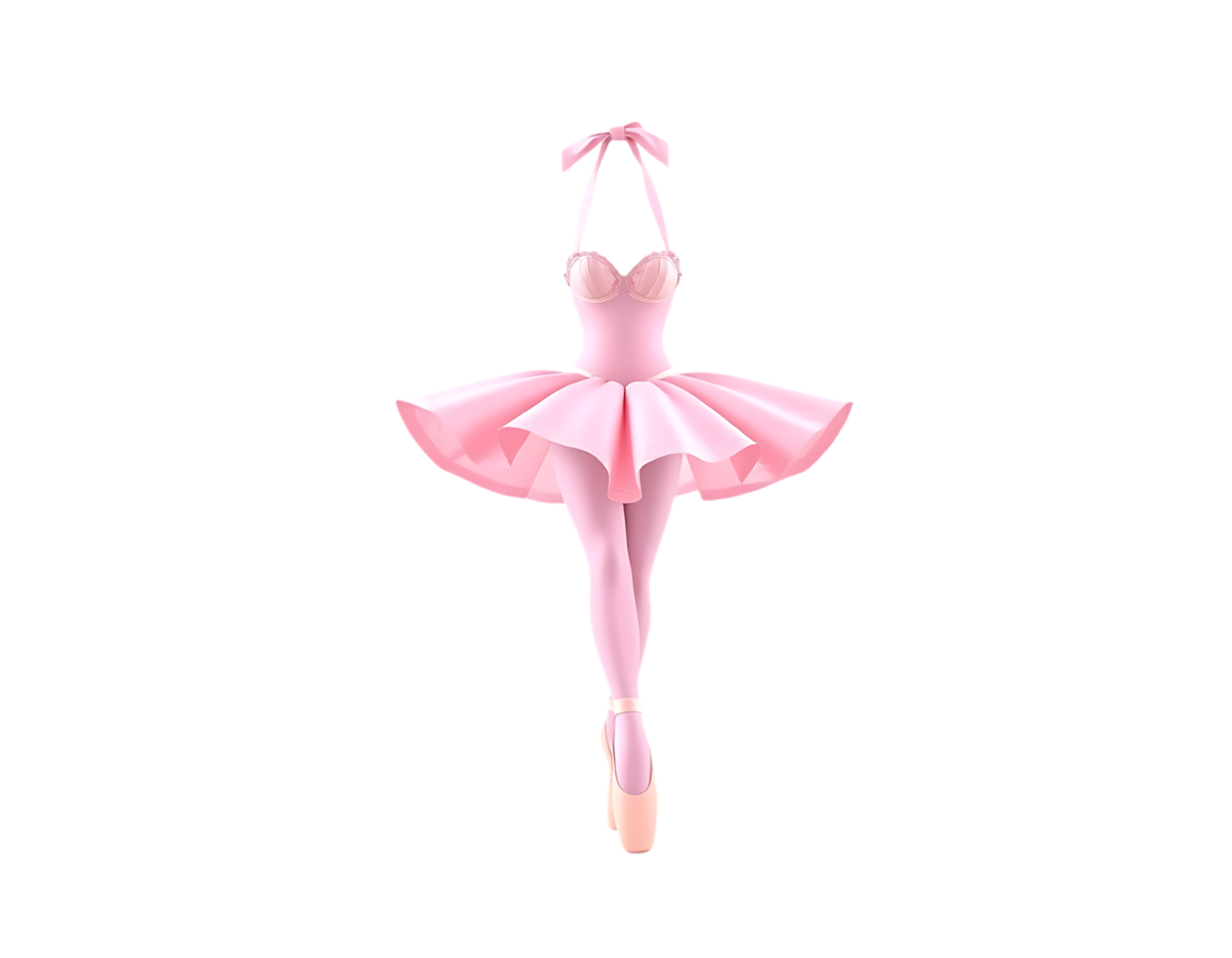 A pink ballerina dress isolated on a transparent background. png