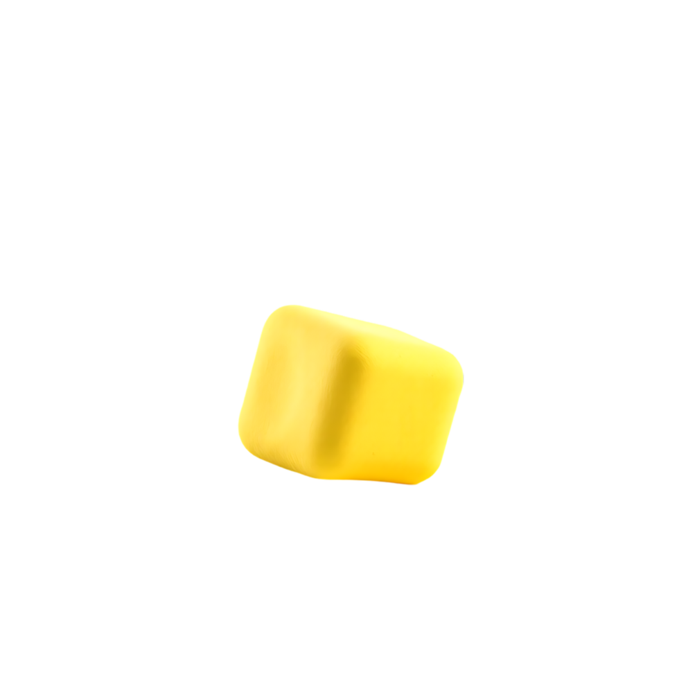 3D Render of a Yellow Cube png