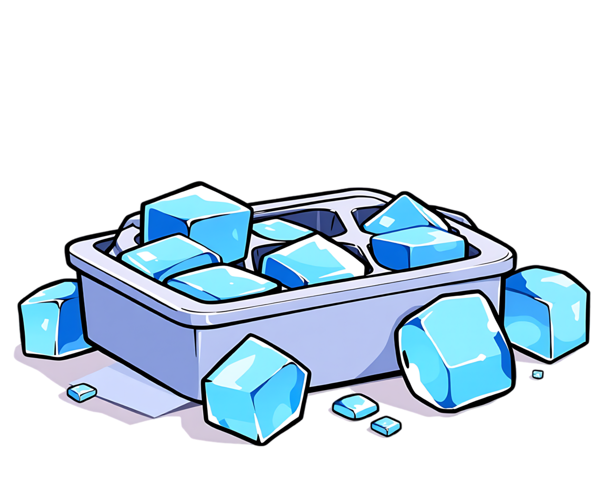 Ice Cubes in a Tray png
