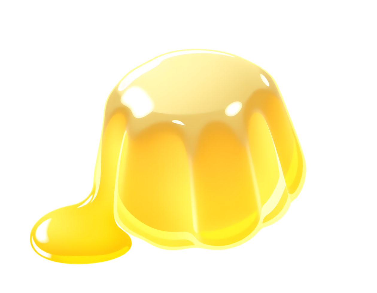Shiny Yellow Jelly or Pudding Isolated on Transparent Background png