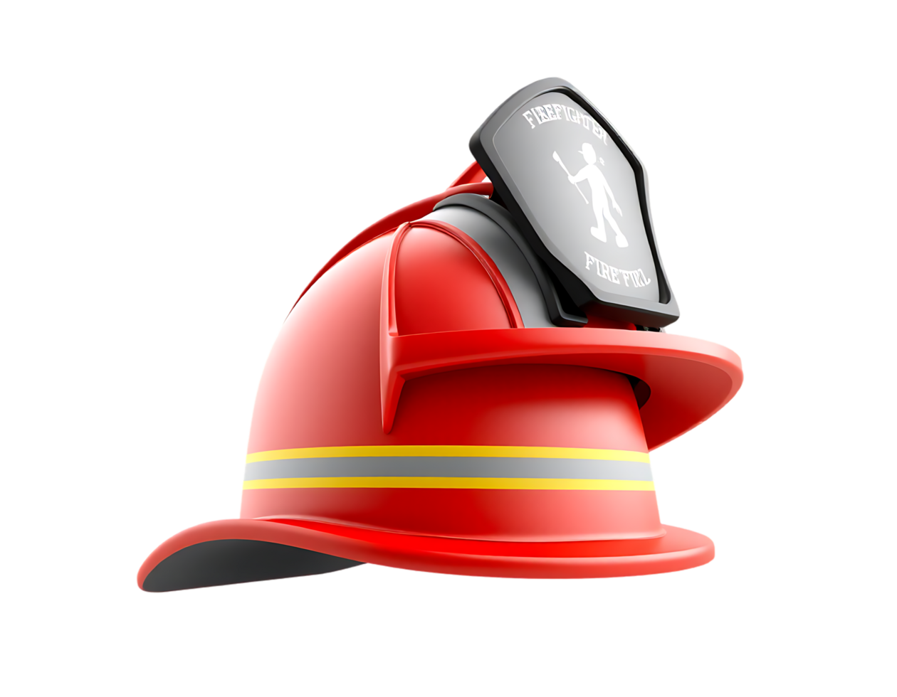 Red Firefighter Helmet on Transparent Background png