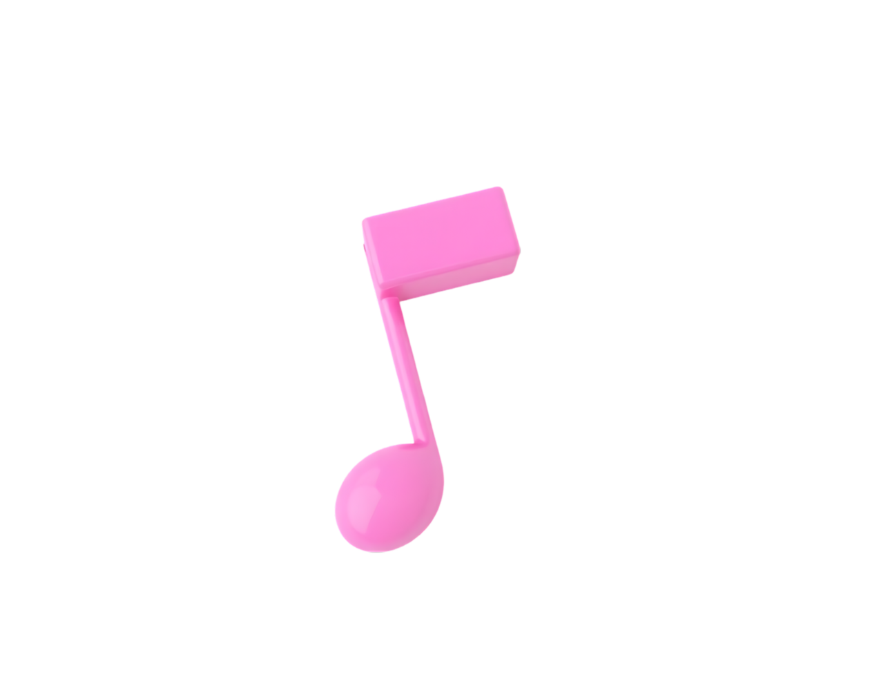 Pink music note isolated on a transparent background png