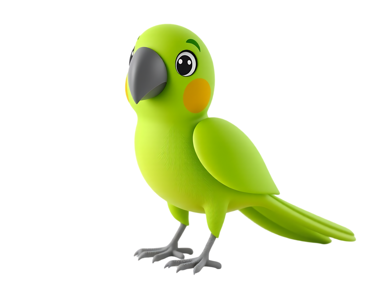Cartoon Green Parrot Illustration png