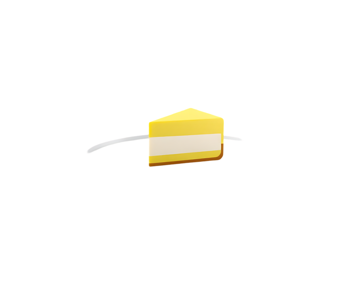 Cartoon slice of cake on a transparent background png