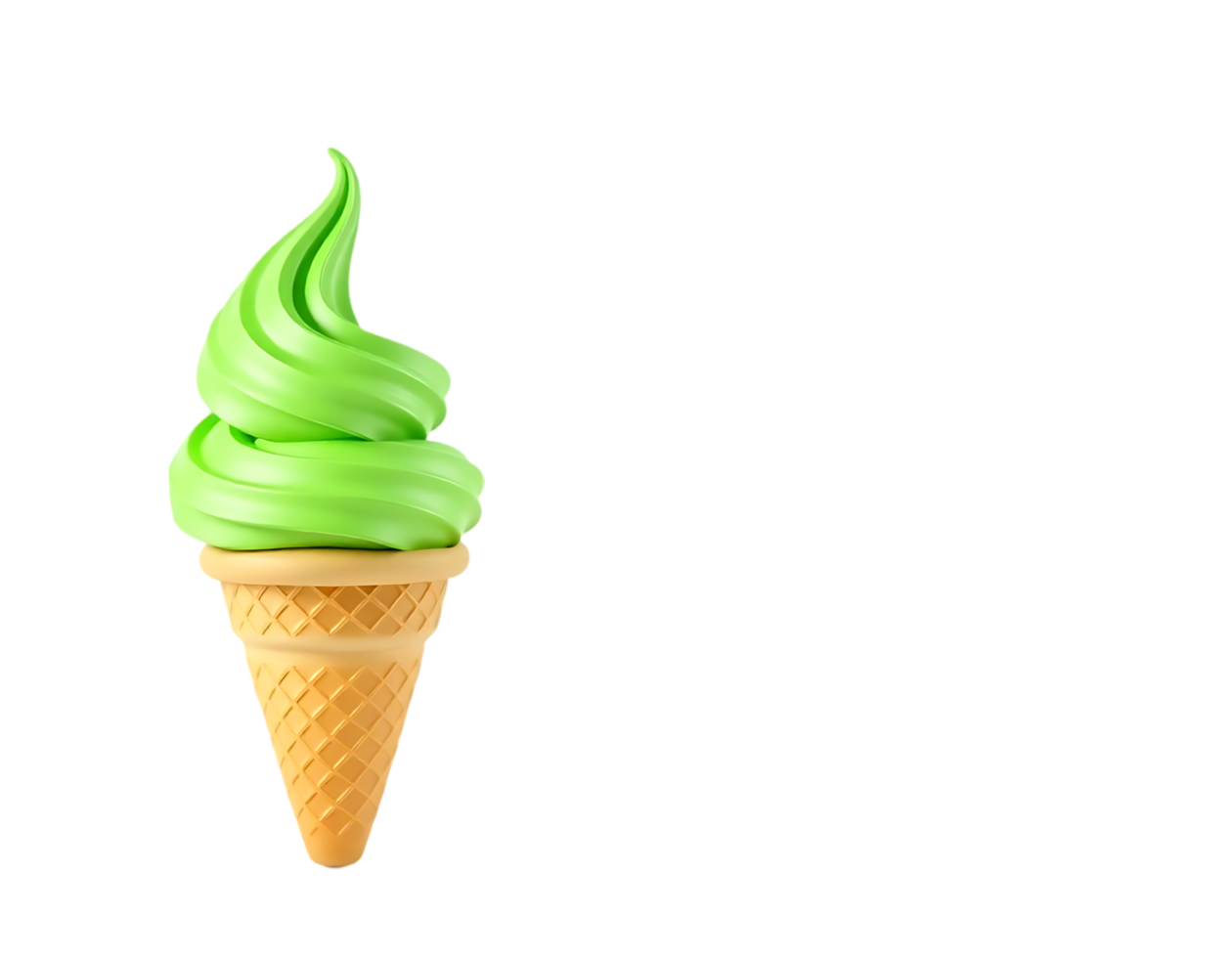 Delicious Green Ice Cream Cone png