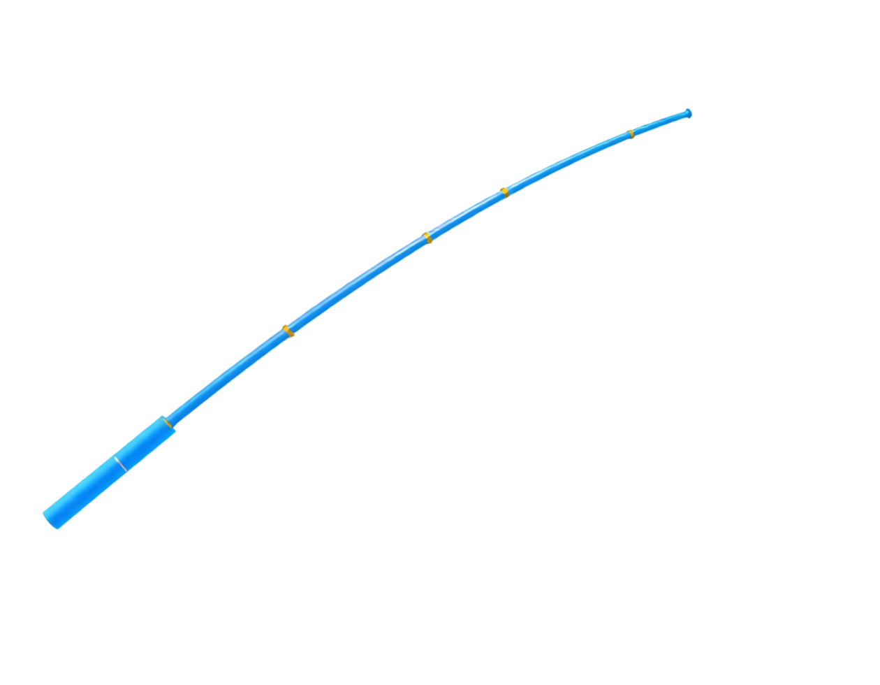 Blue fishing rod isolated on transparent background png