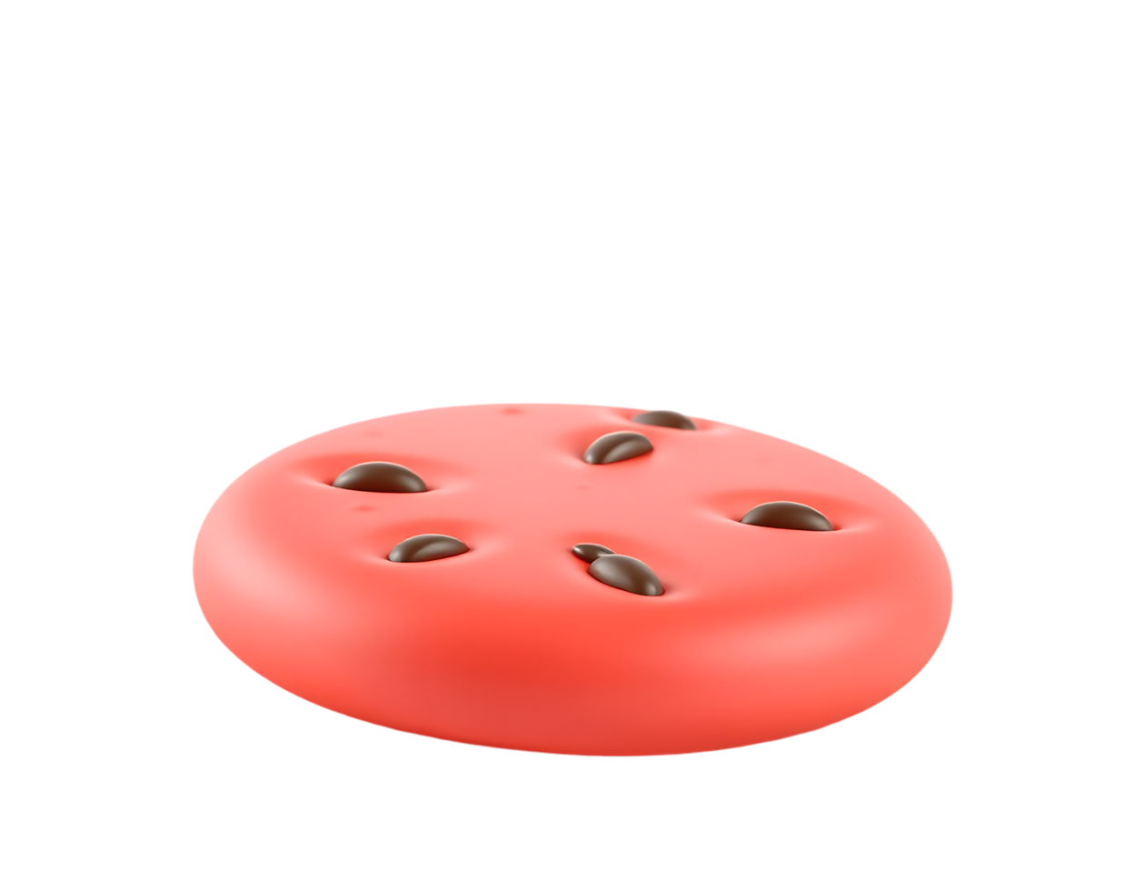 Red cookie with chocolate chips png
