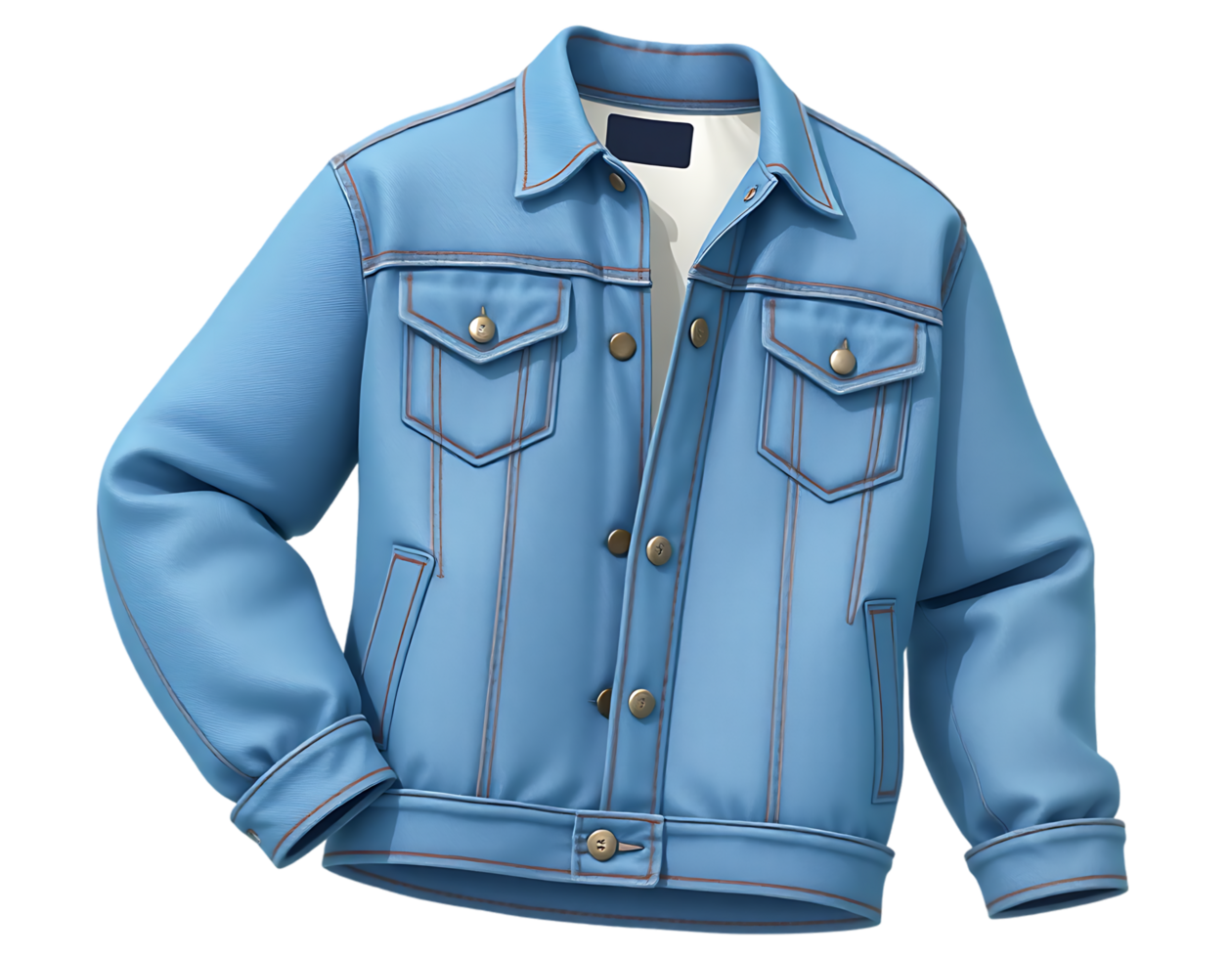 Light Blue Denim Jean Jacket with Pockets png
