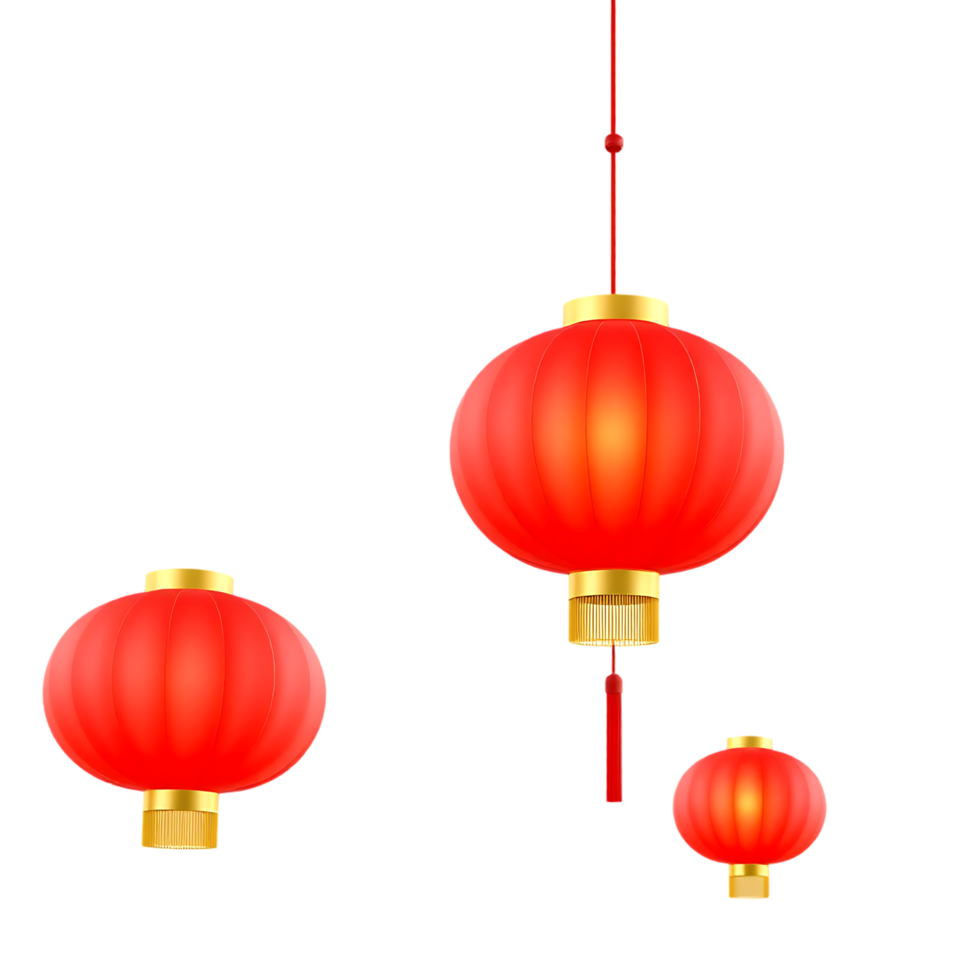Red Chinese Lanterns for Celebration png