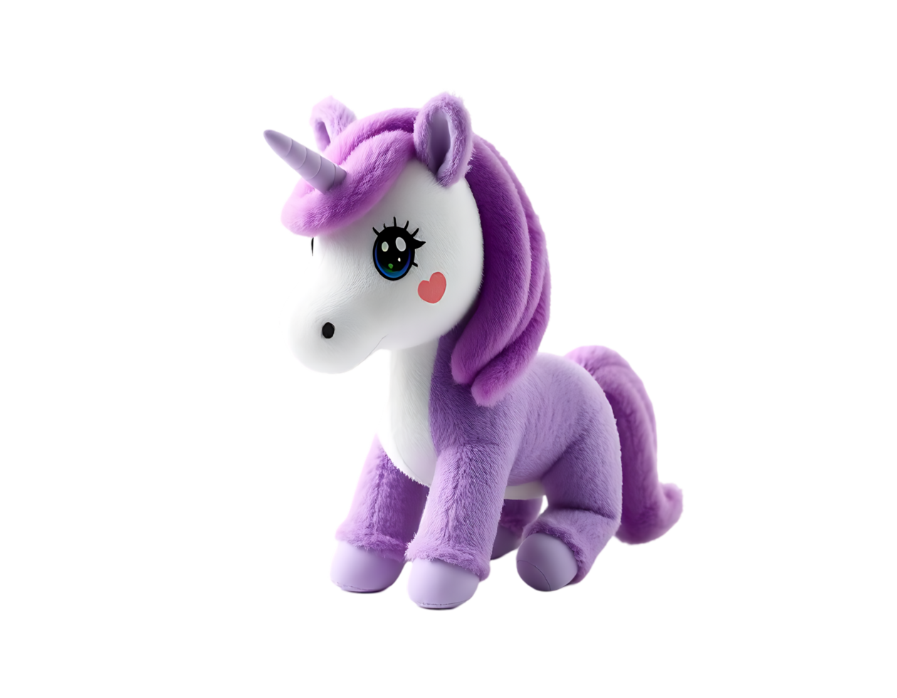 Cute Purple Unicorn Plush Toy png