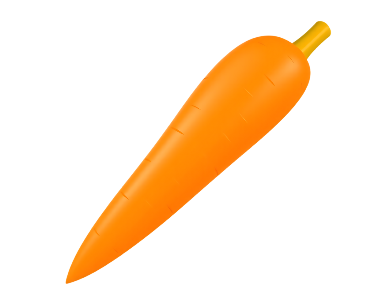 Vibrant Orange Carrot Isolated on Transparent Background png