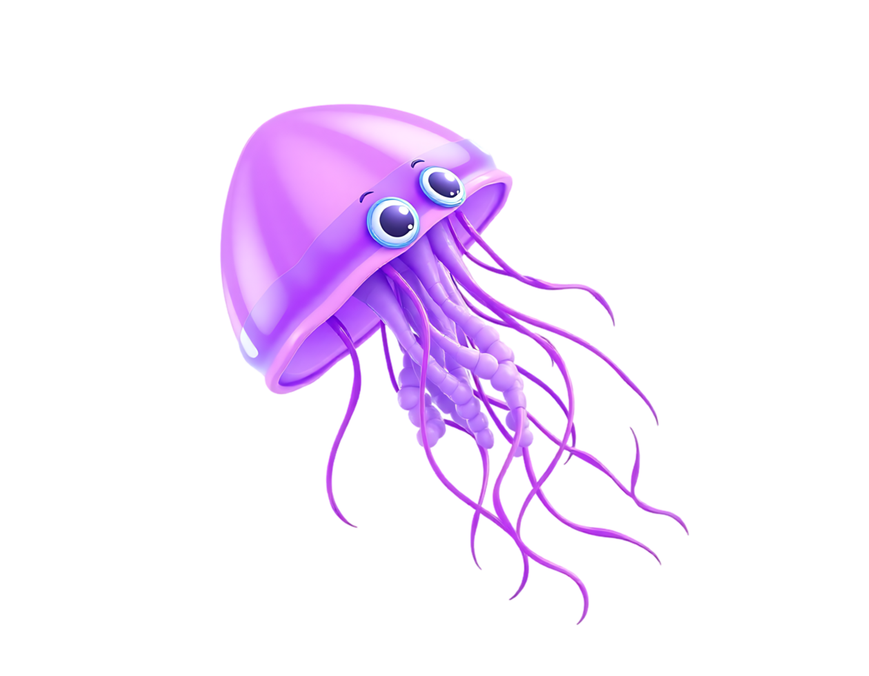 Cute Purple Jellyfish Floating in the Ocean png