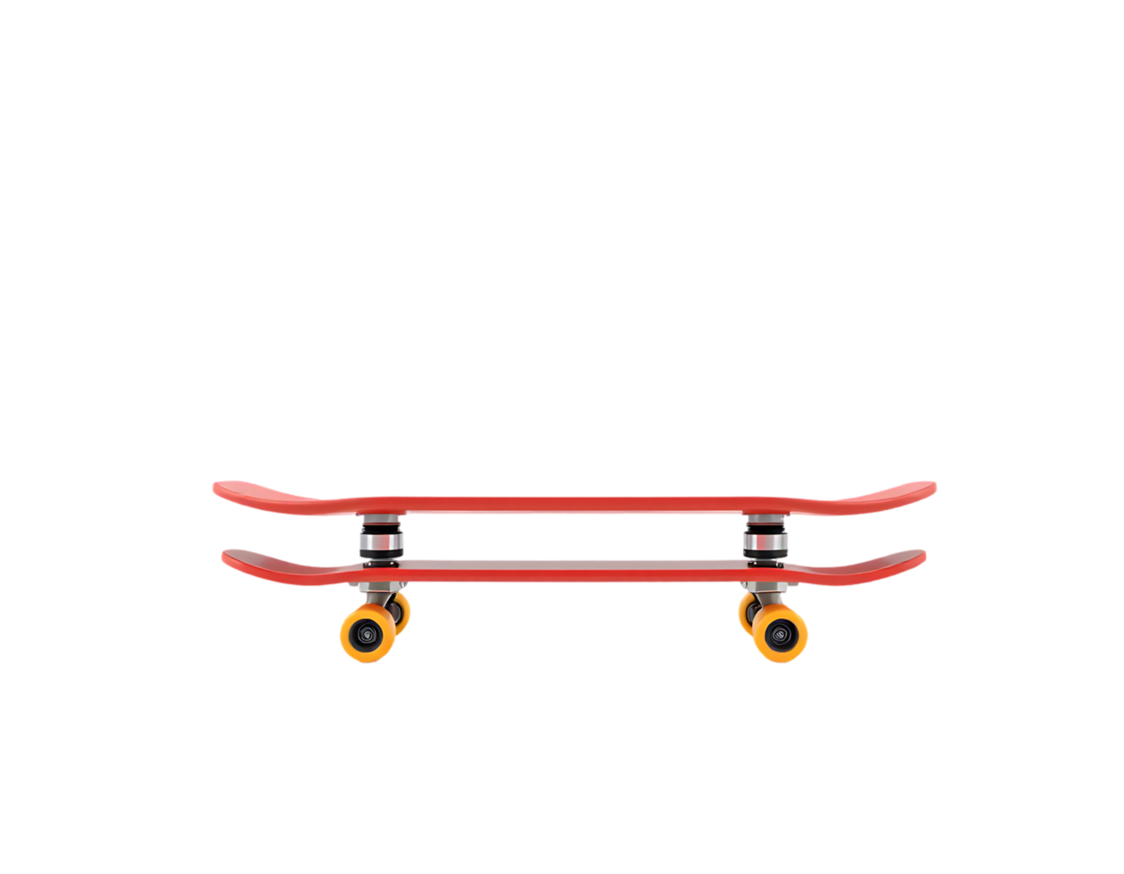 Double-Decked Red Skateboard Isolated png