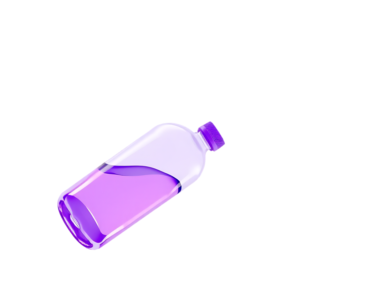 Purple Water Bottle 3D Render png