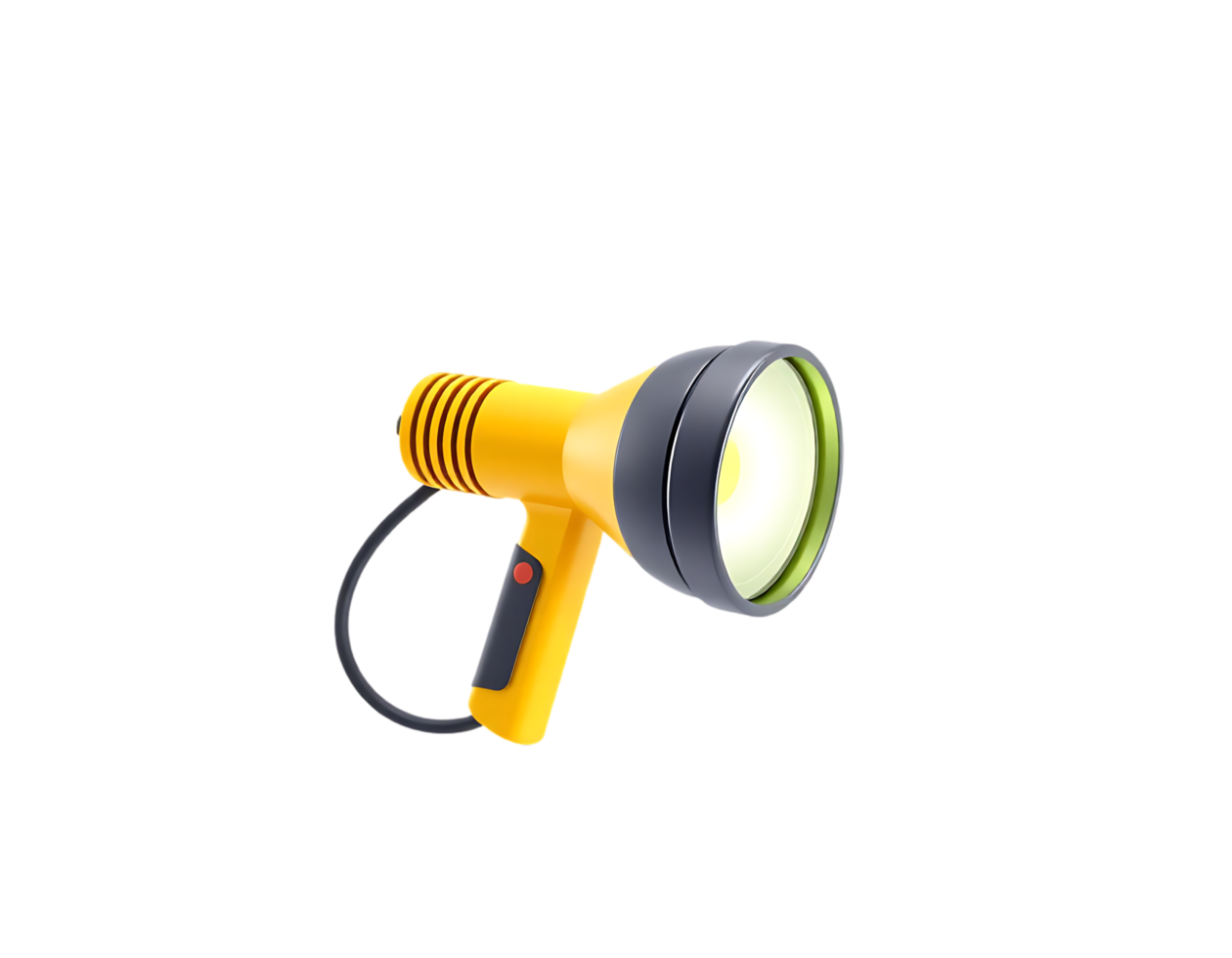 Yellow Flashlight with Handle png