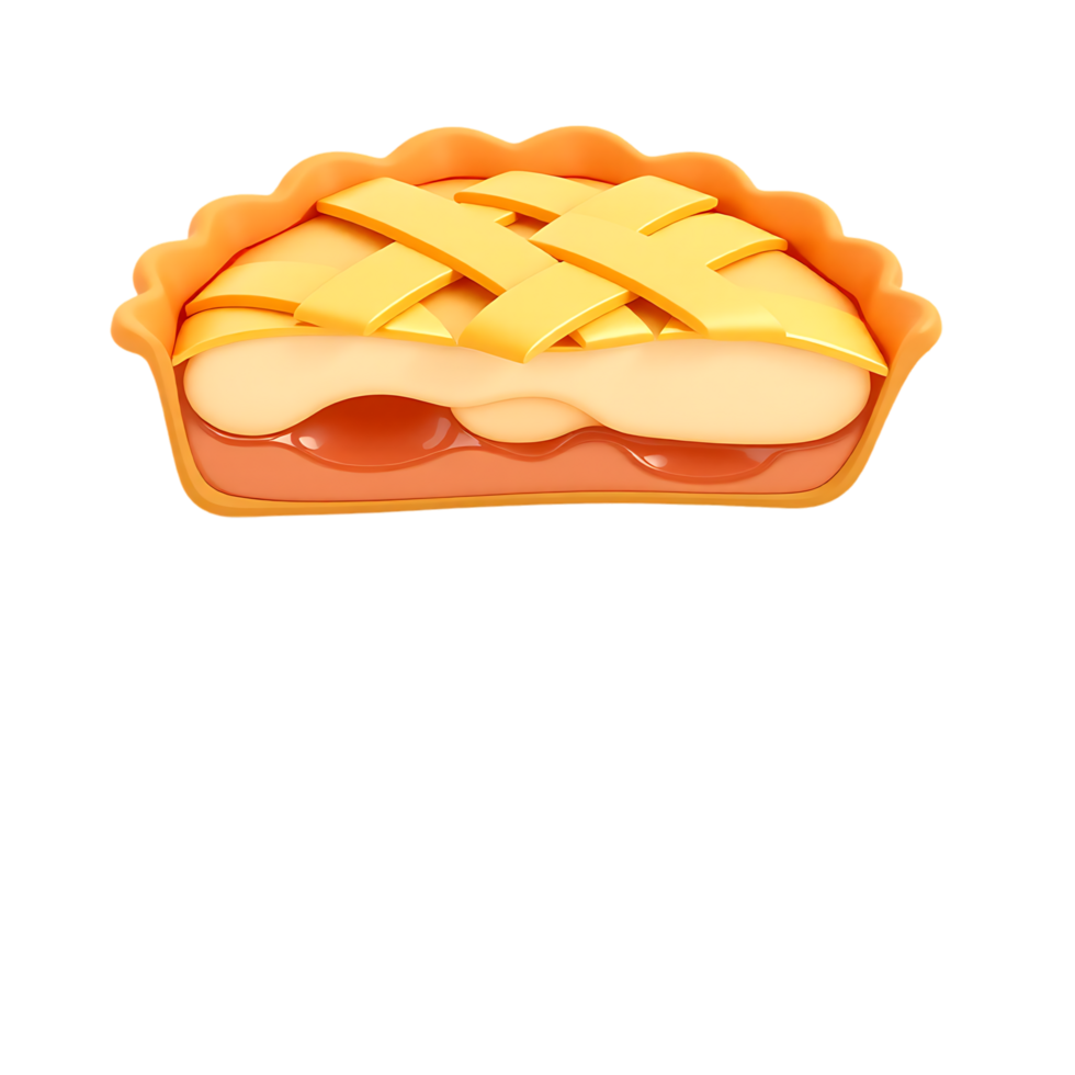 Delicious 3D Cartoon Apple Pie png