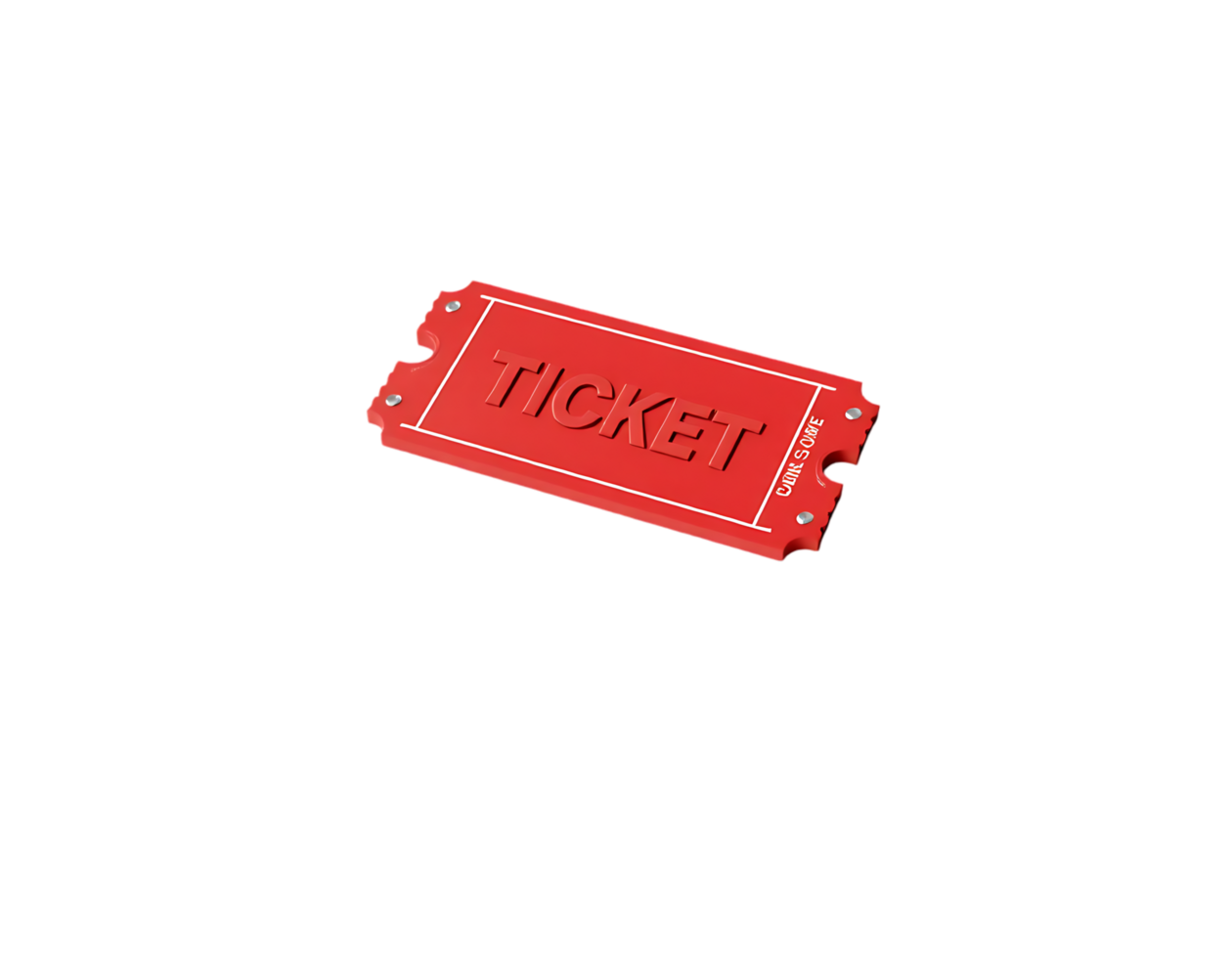 Red Ticket with the word 'Ticket' written on it png