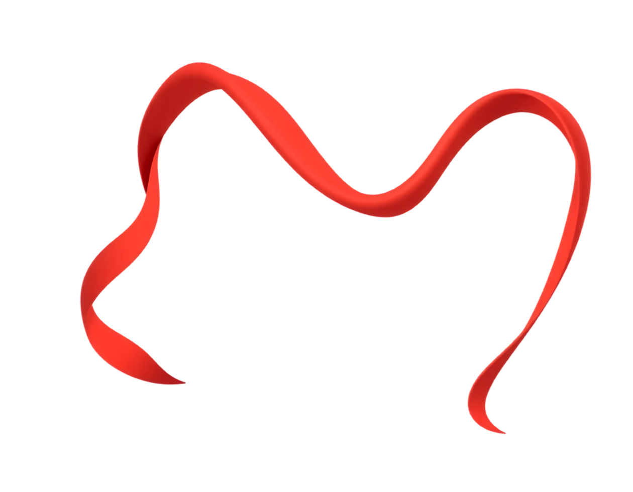 Red Ribbon Isolated on Transparent Background png