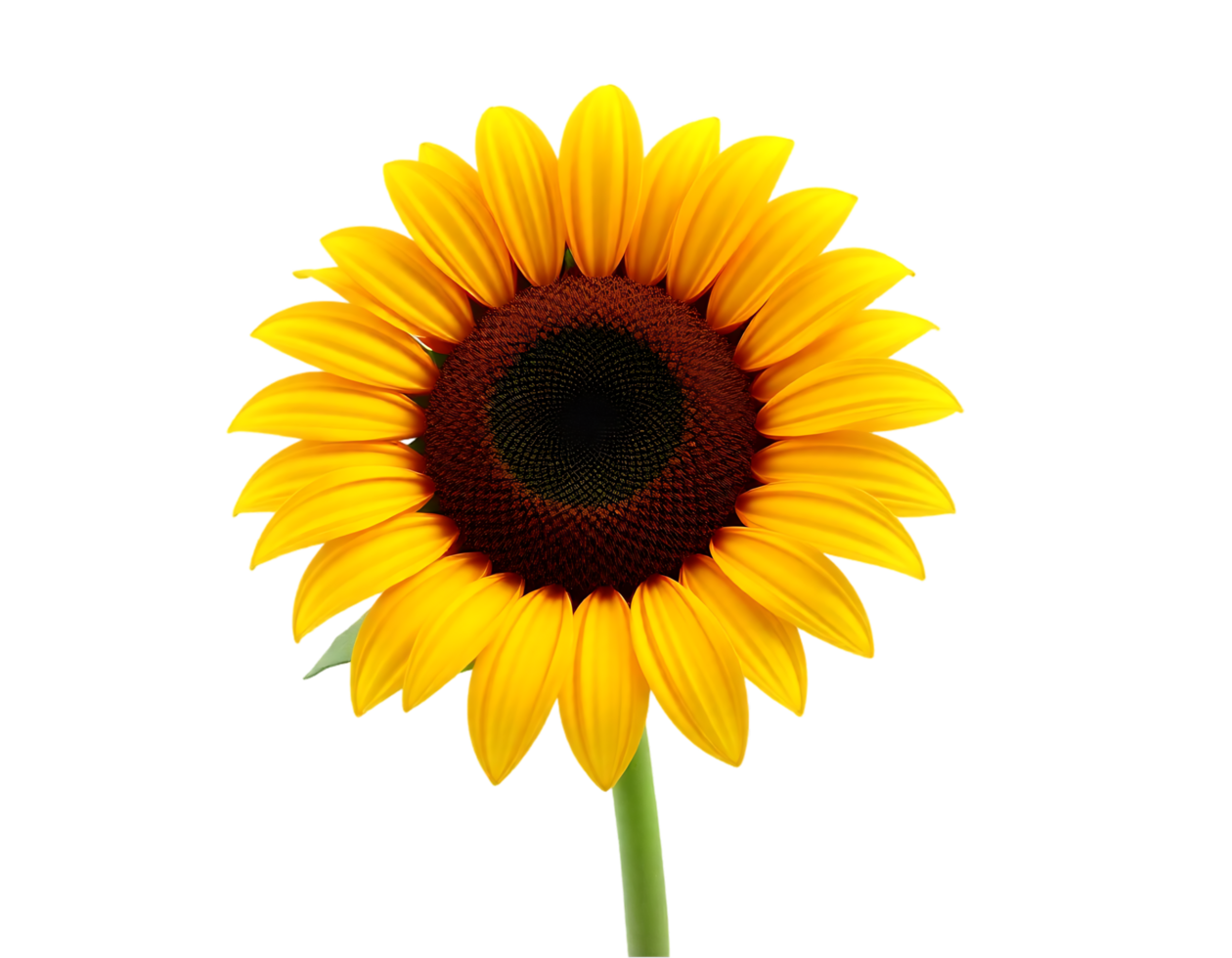 A vibrant sunflower in full bloom, showcasing its yellow petals and dark center. png