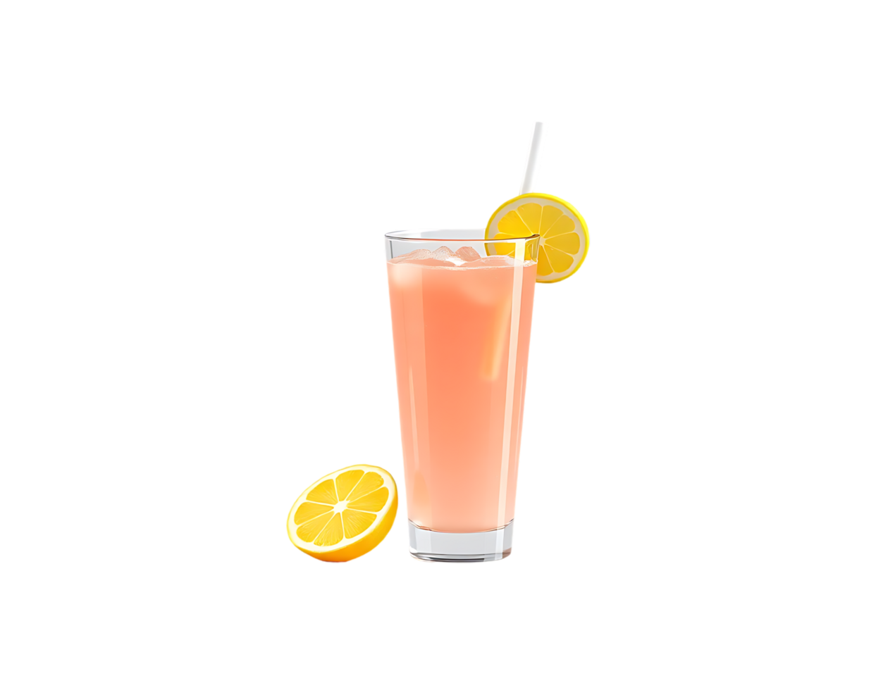 Refreshing Lemon Juice with Ice and a Slice of Lemon png