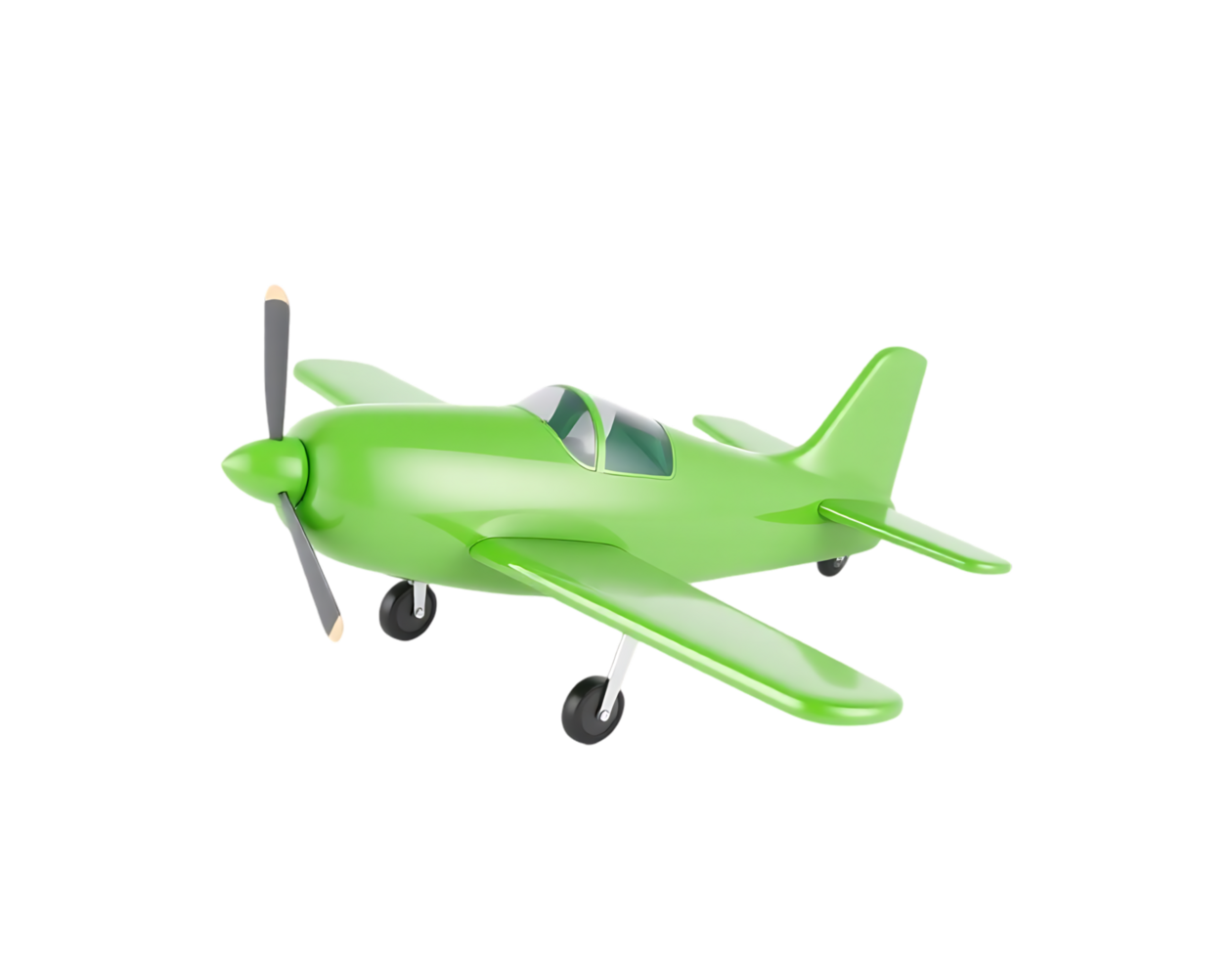 Green Airplane Isolated on White png