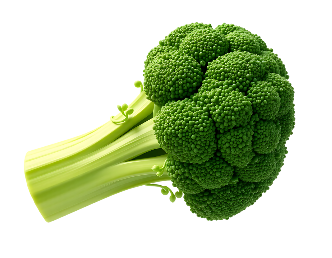 Fresh, green broccoli isolated with a transparent background. png