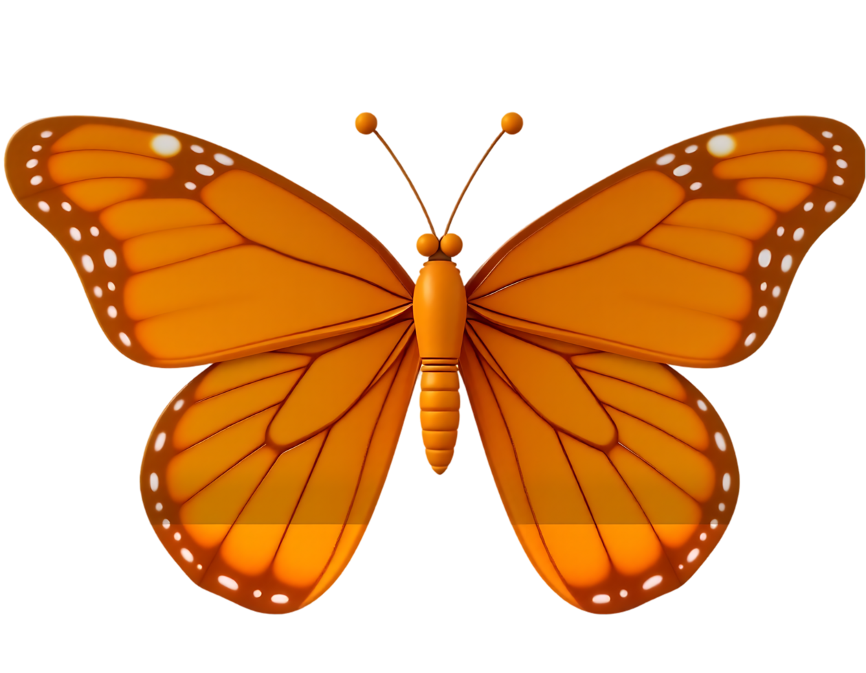 Vibrant Orange Butterfly with Detailed Wings png