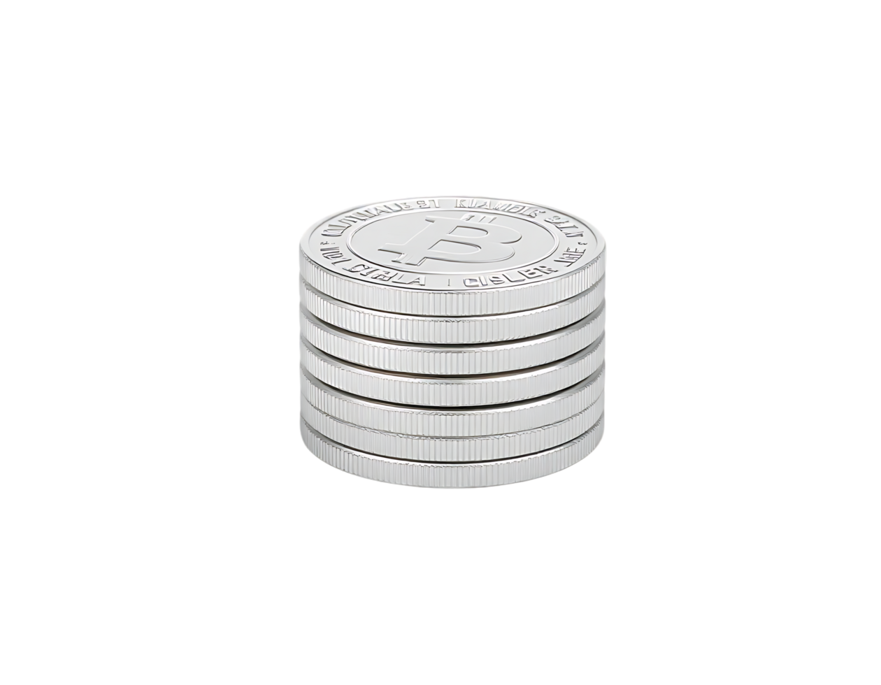 Stack of Bitcoin Coins on Transparent Background png