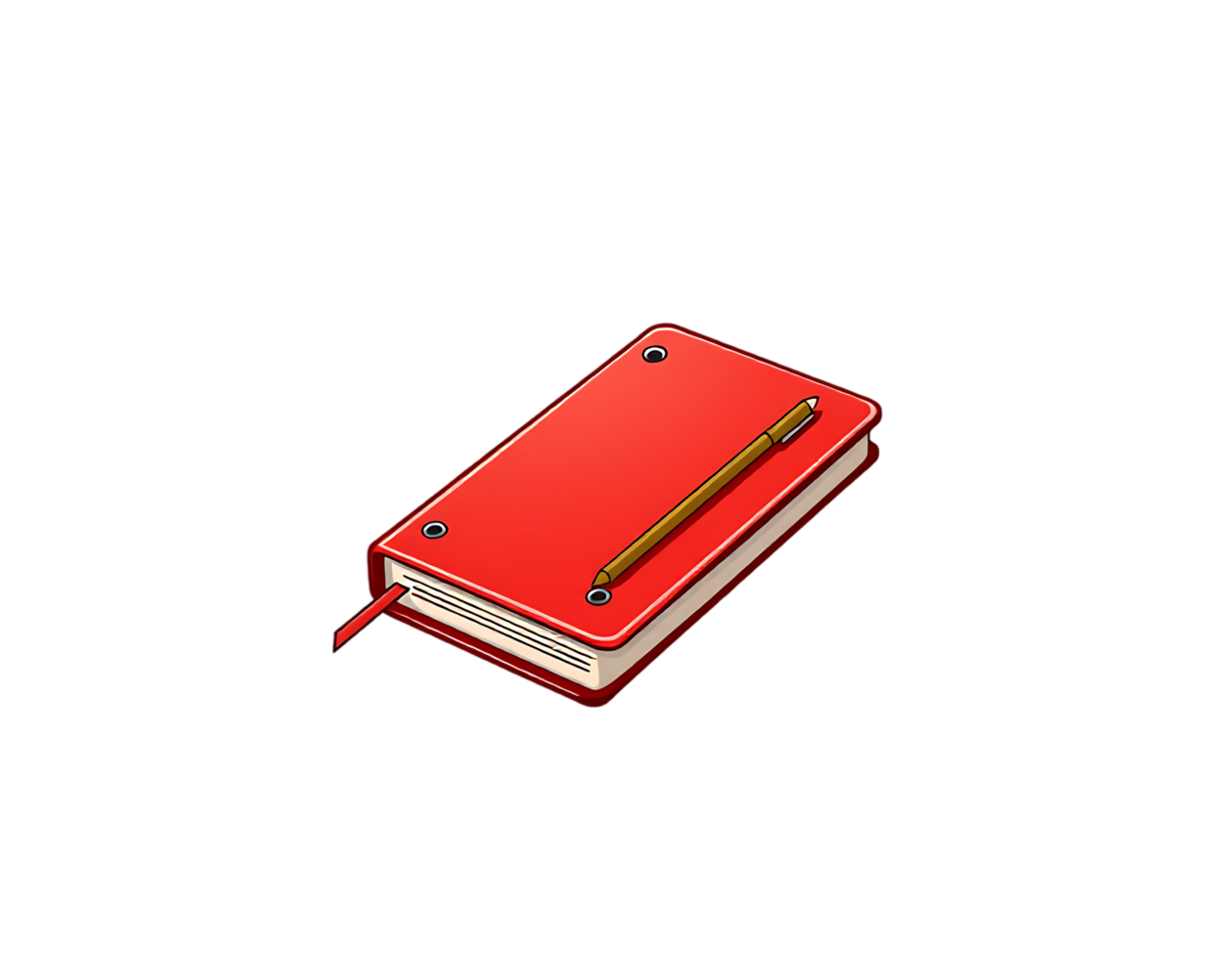 Red Notebook with a Pen on it png
