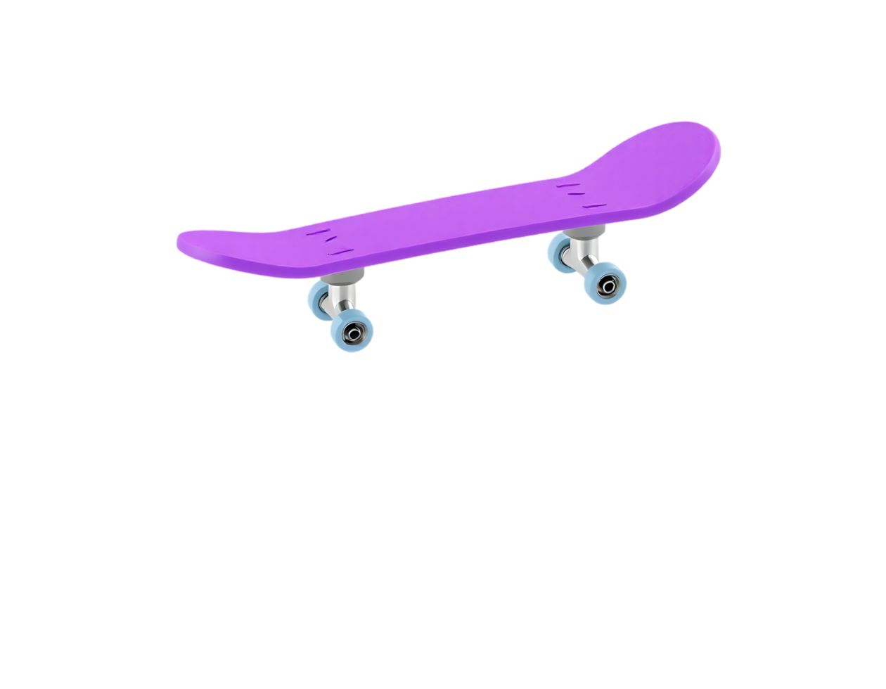 Purple Skateboard Isolated on Transparent Background png