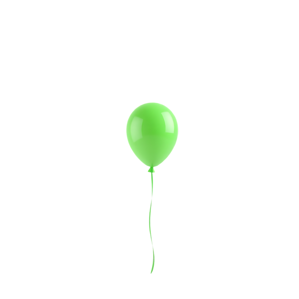 Green Balloon Isolated on Transparent Background png