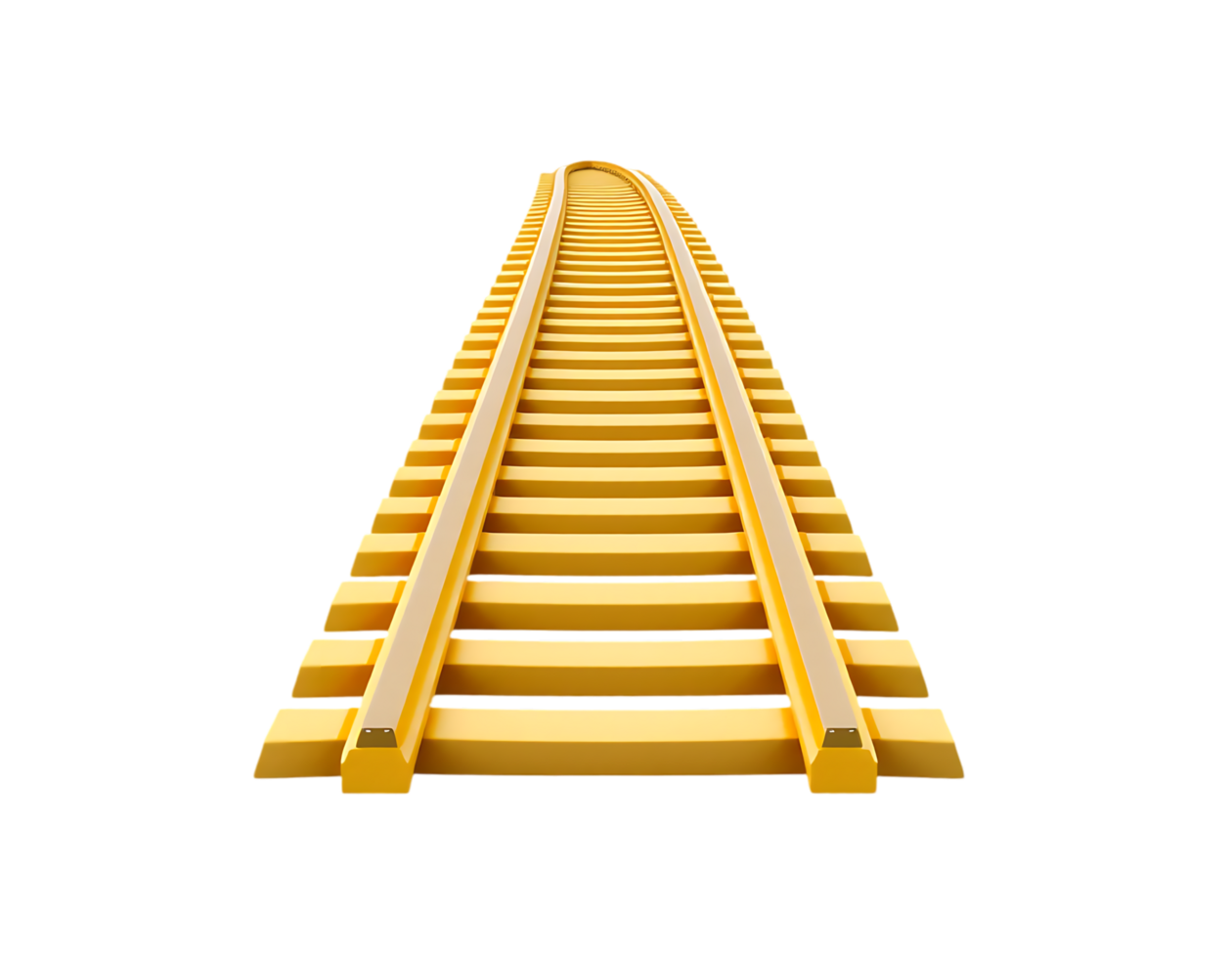 Yellow Train Tracks Perspective View png