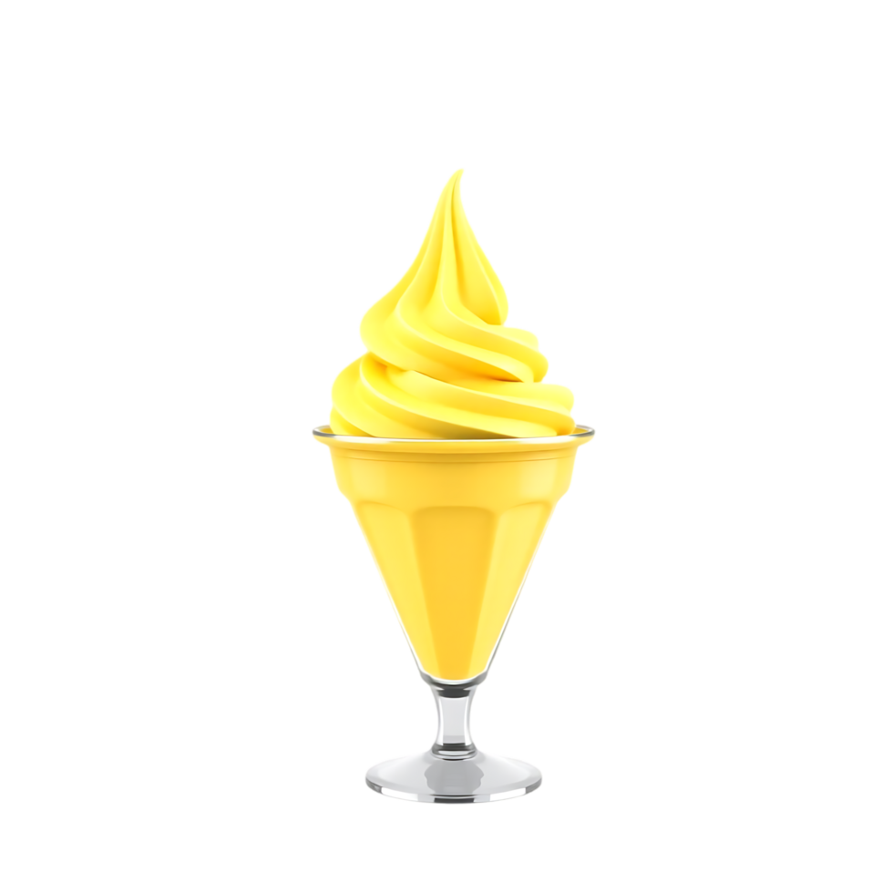 Yellow Soft Serve Ice Cream in a Glass png