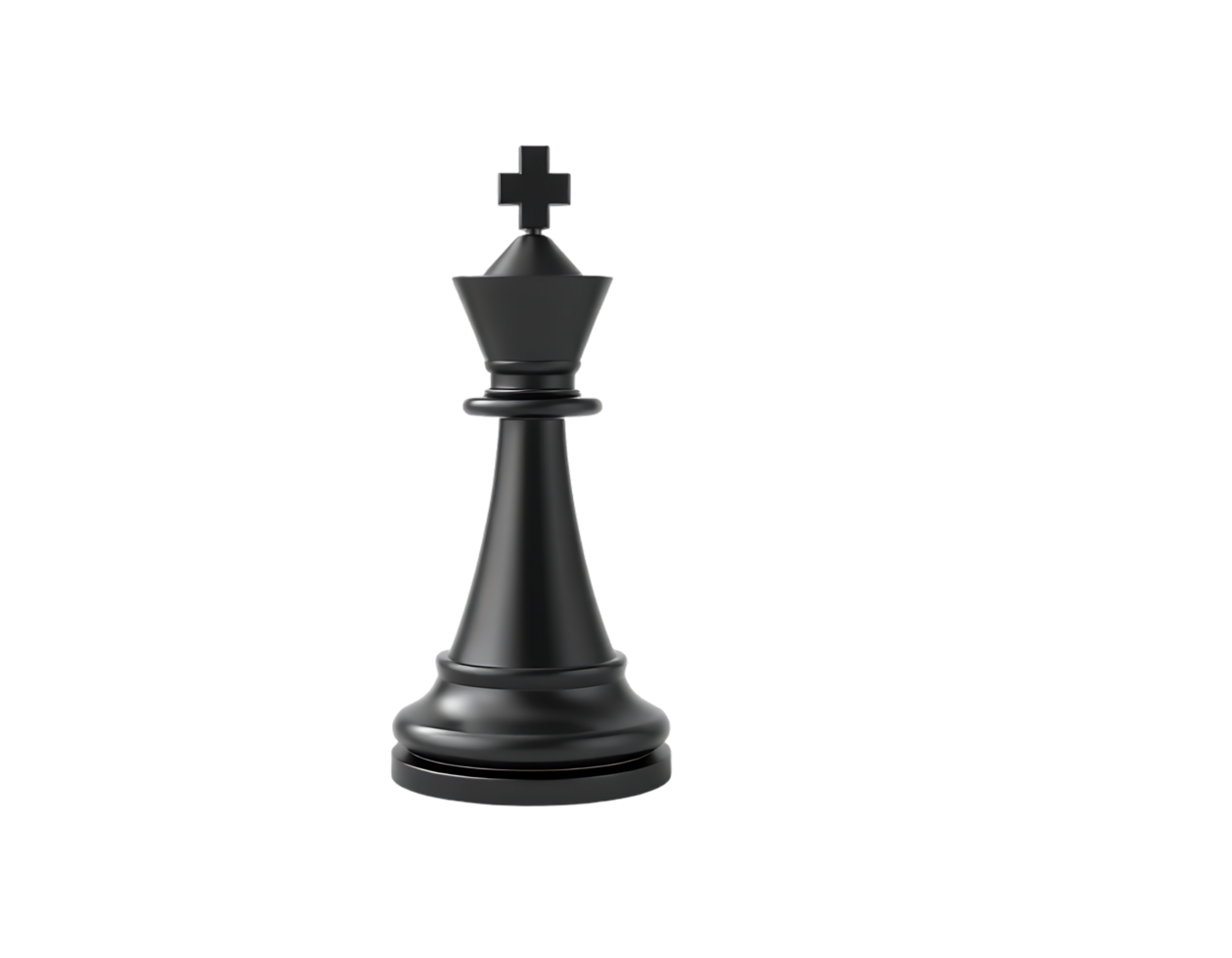 Black King Chess Piece Isolated on Transparent Background png