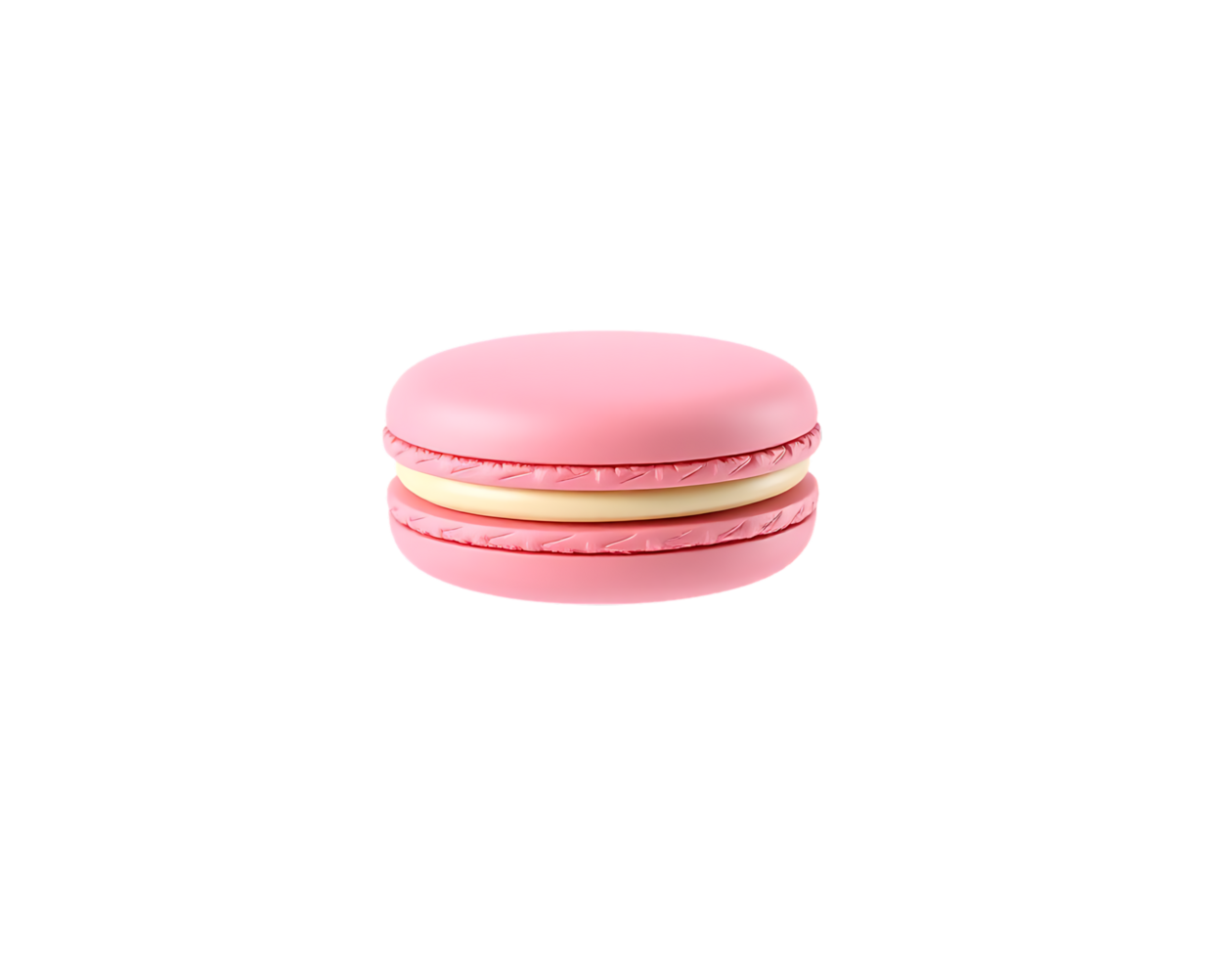 Pink macaron dessert isolated on a transparent background png