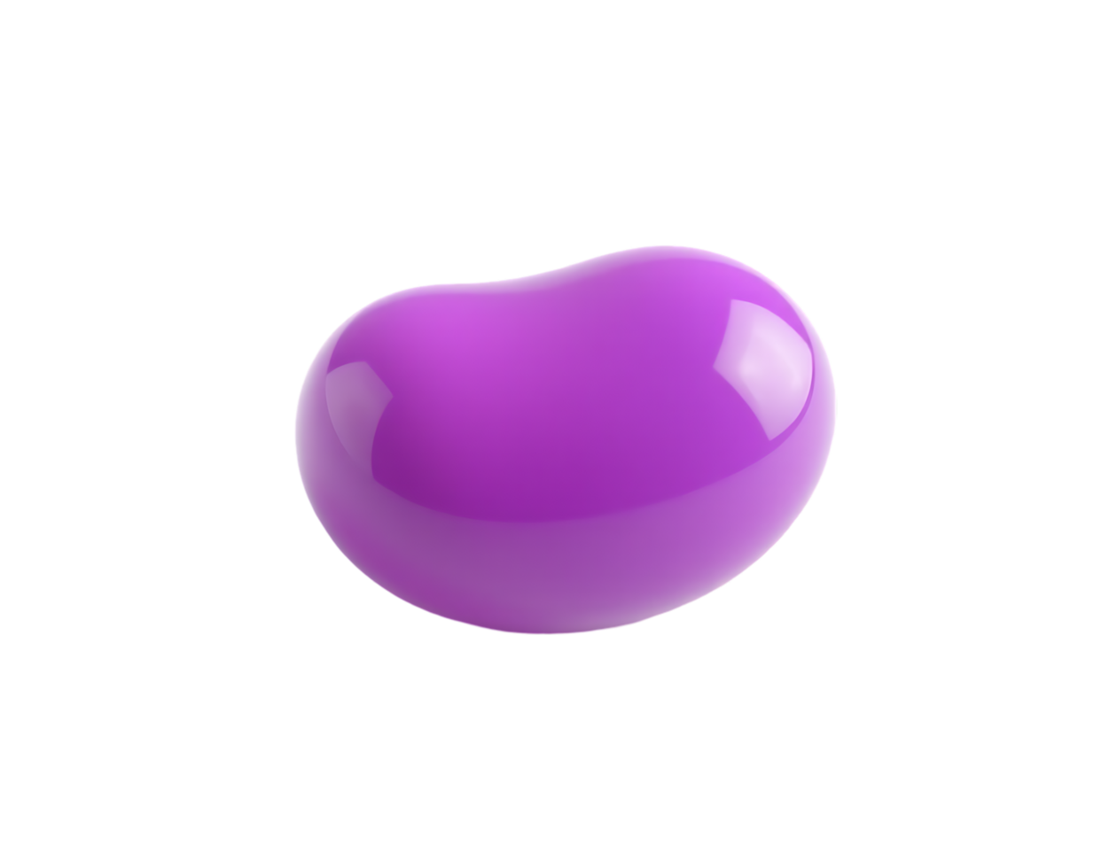 Glossy Purple Heart-Shaped Blob on Transparent Background png