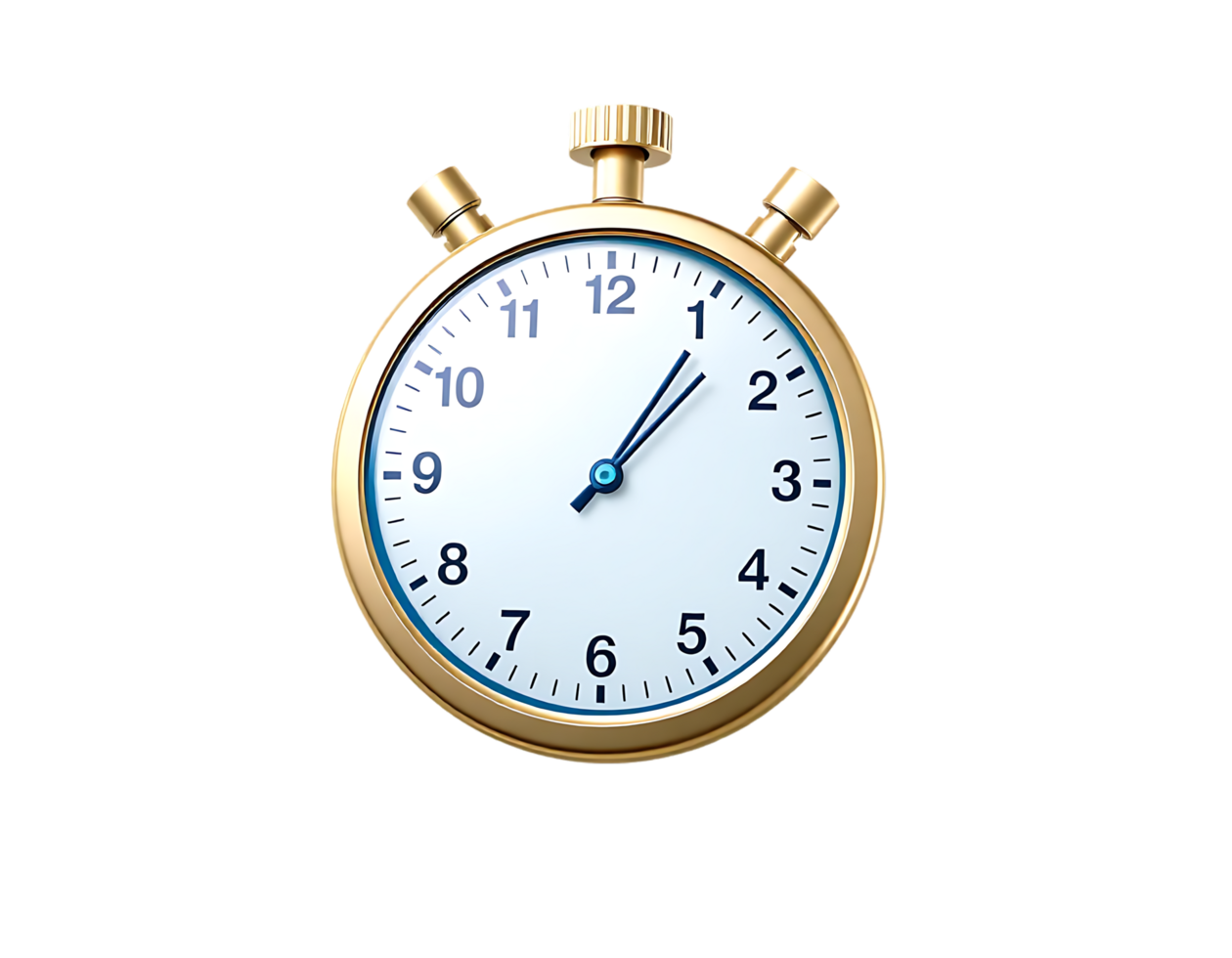 Close-up of a gold stopwatch showing time. png